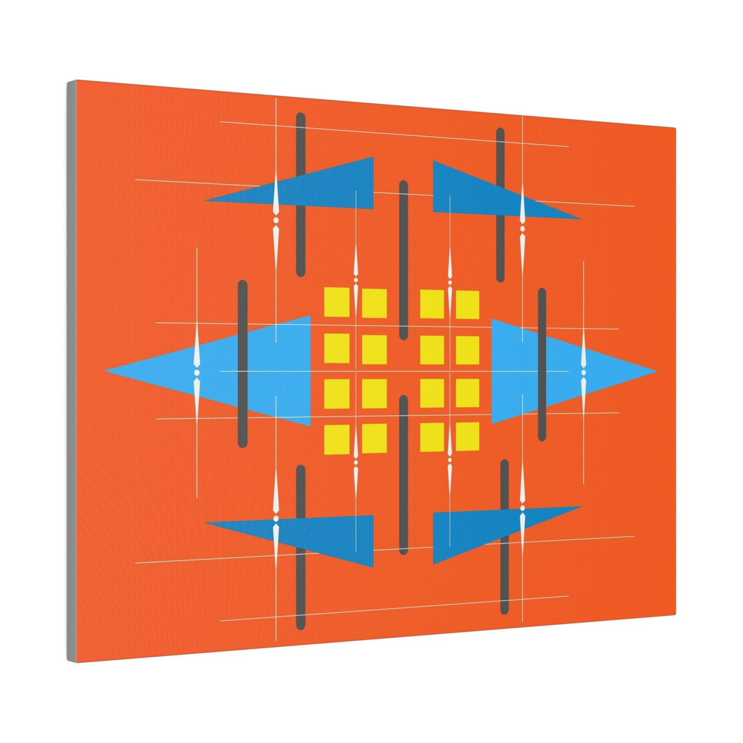 Orange - Universal Schematic 1: Geometric Abstract Deco Inspired Wall Art