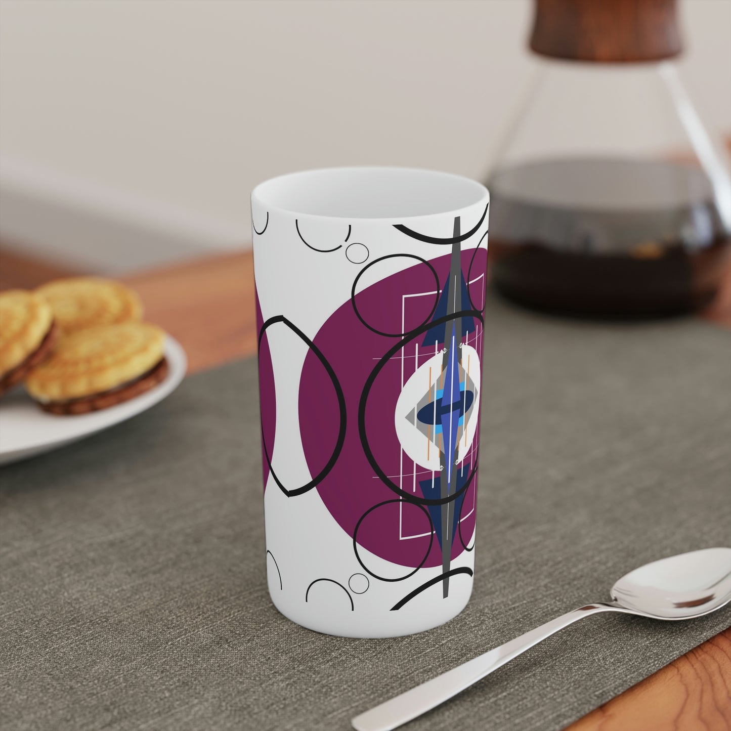 Super Graphic Deco Plum Conical Coffee Mugs (3oz, 8oz, 12oz)