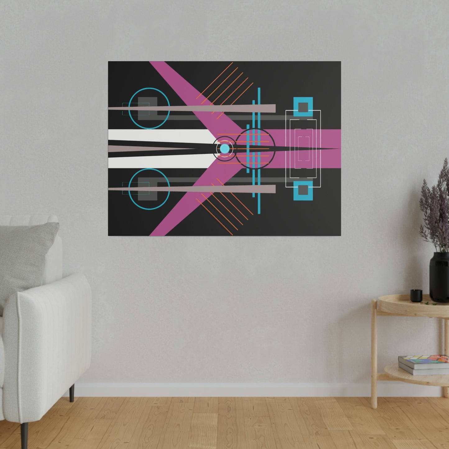 Neon Black - The Take Off Series: Geometric Abstract Wall Art