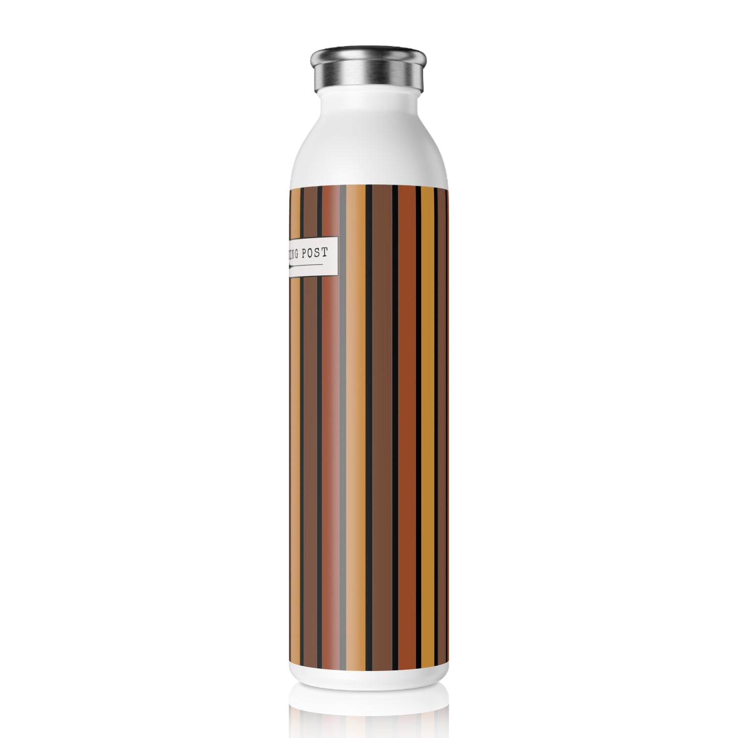 Funky 70's Style Retro Striped 20oz Slim Water Bottle