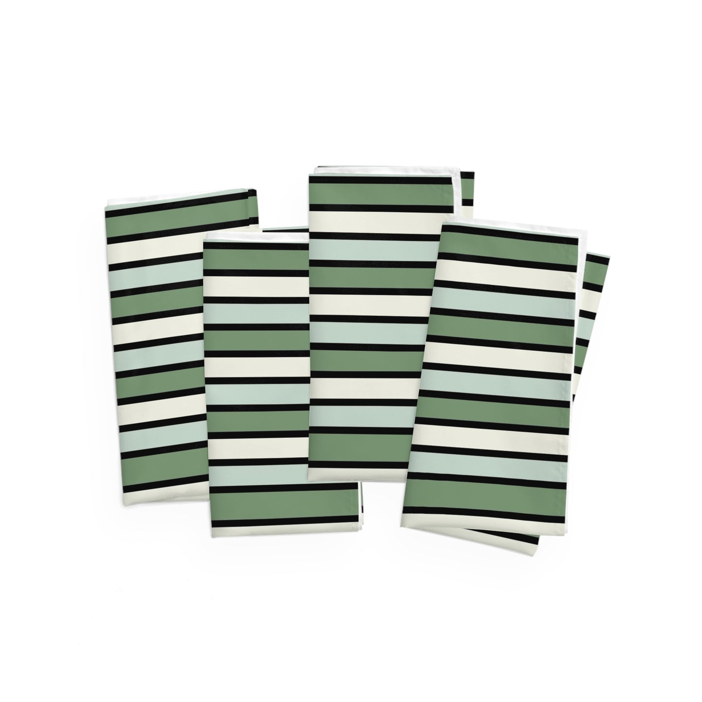 Funky 70's Style Striped Napkin: Shades of Seafoam Green