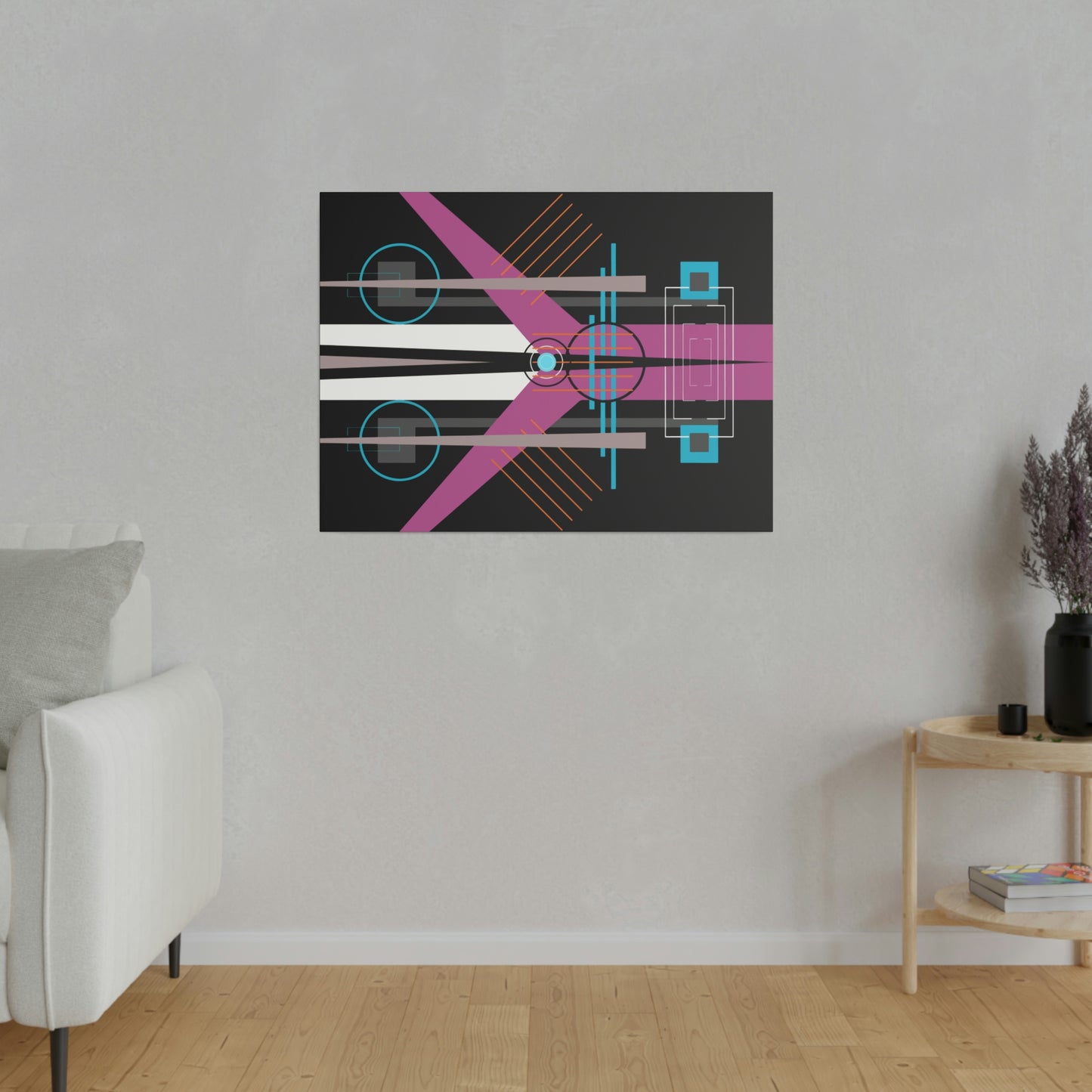 Neon Black - The Take Off Series: Geometric Abstract Wall Art