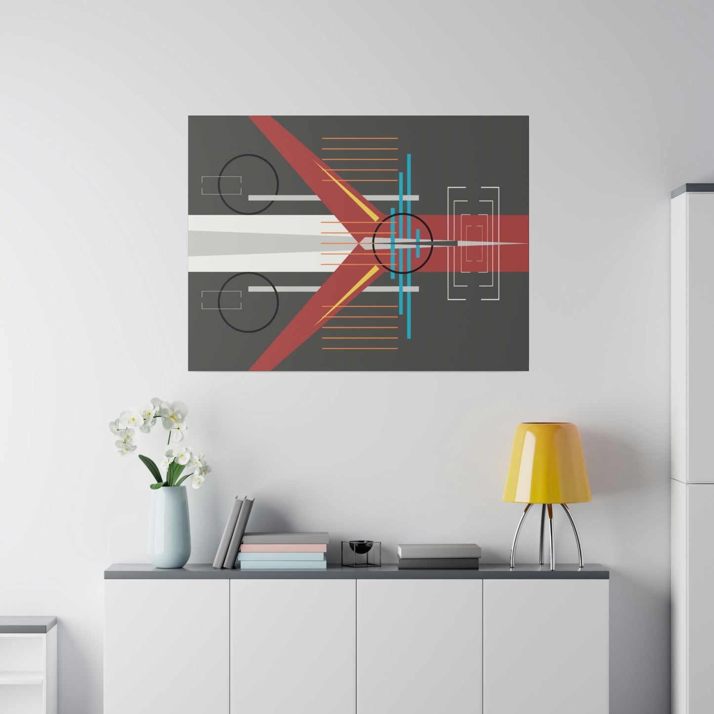 Steel Grey - The Take Off Series: Geometric Abstract Wall Art