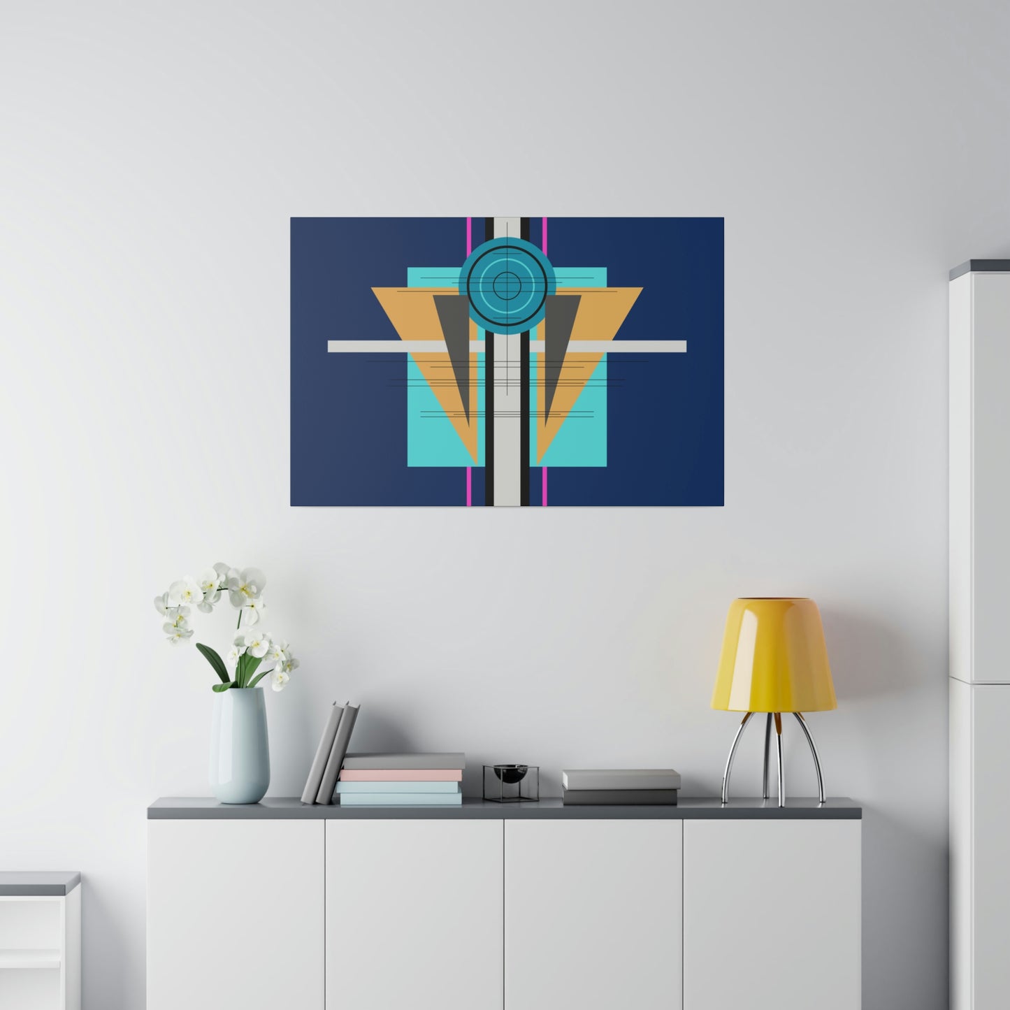 Deco One - Temple: Geometric Abstract Deco Inspired Wall Art