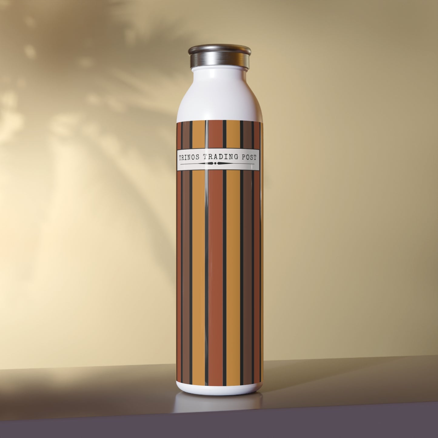 Funky 70's Style Retro Striped 20oz Slim Water Bottle