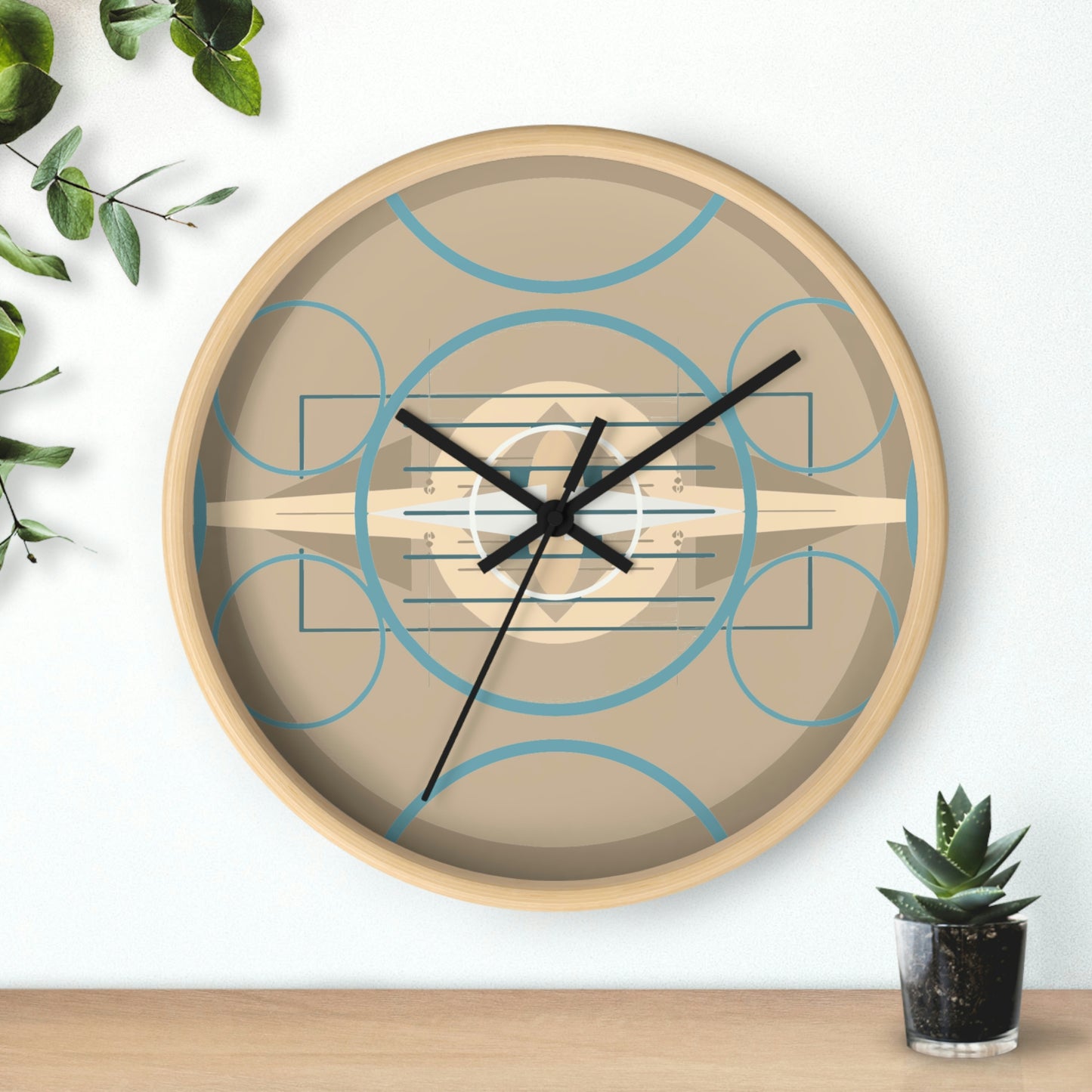 Deco Beige Graphic Wall Clock