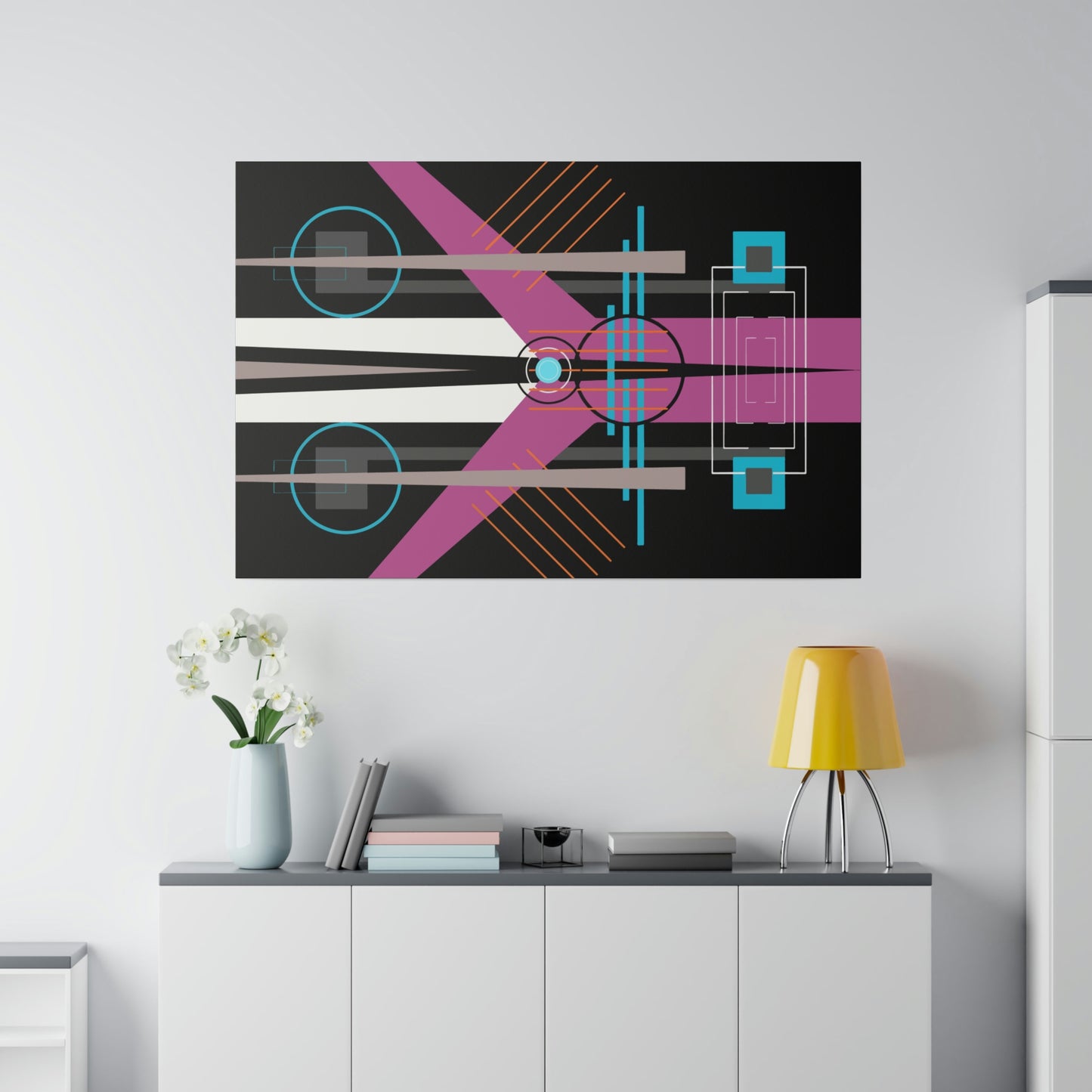 Neon Black - The Take Off Series: Geometric Abstract Wall Art