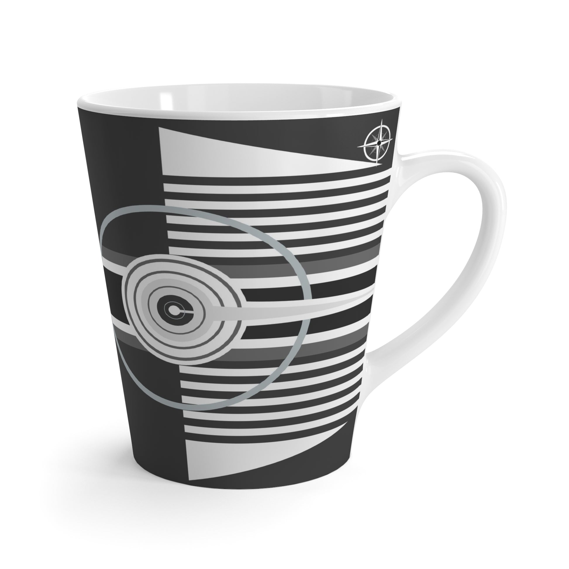 Atomic Rocket Super Sonic Graphic Latte Ceramic Mug