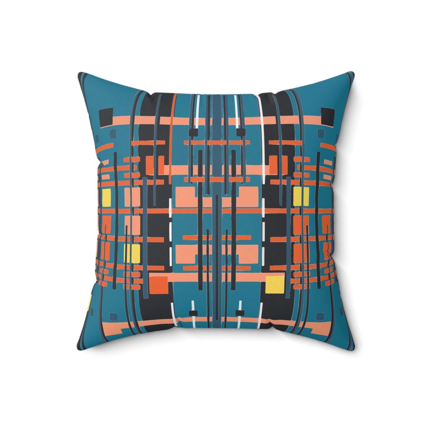 Solar Complex 7A - Medium Electric Blue Bamboo Spun Polyester Square Pillow