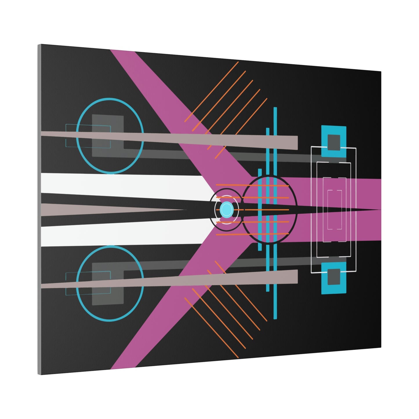 Neon Black - The Take Off Series: Geometric Abstract Wall Art