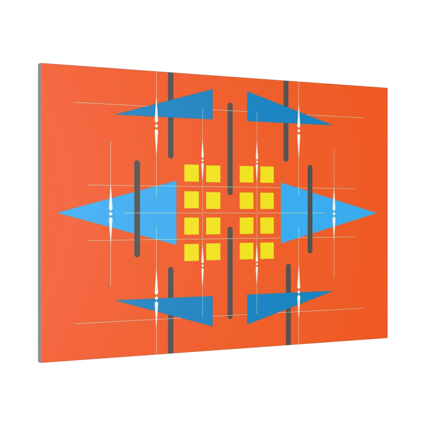 Orange - Universal Schematic 1: Geometric Abstract Deco Inspired Wall Art