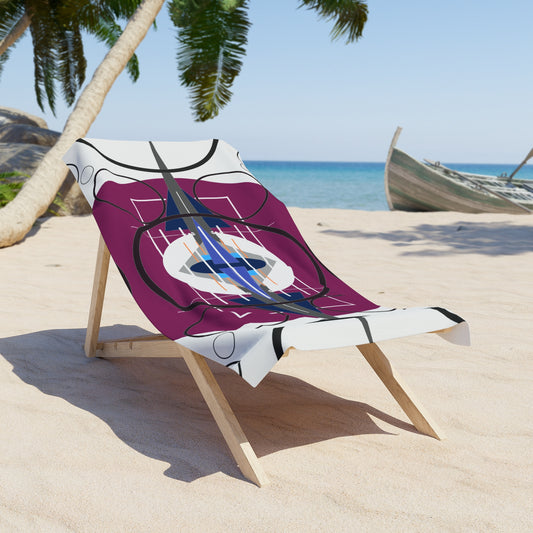 Deco Plum Oscillation Beach Towel