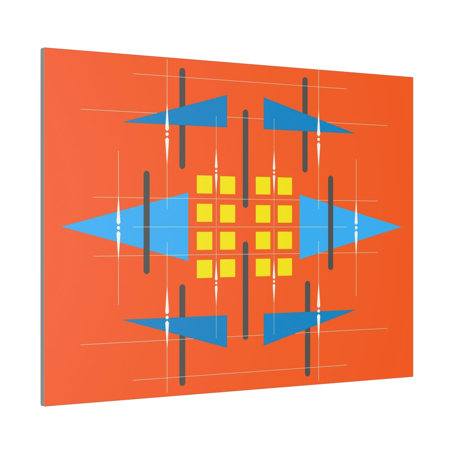 Orange - Universal Schematic 1: Geometric Abstract Deco Inspired Wall Art