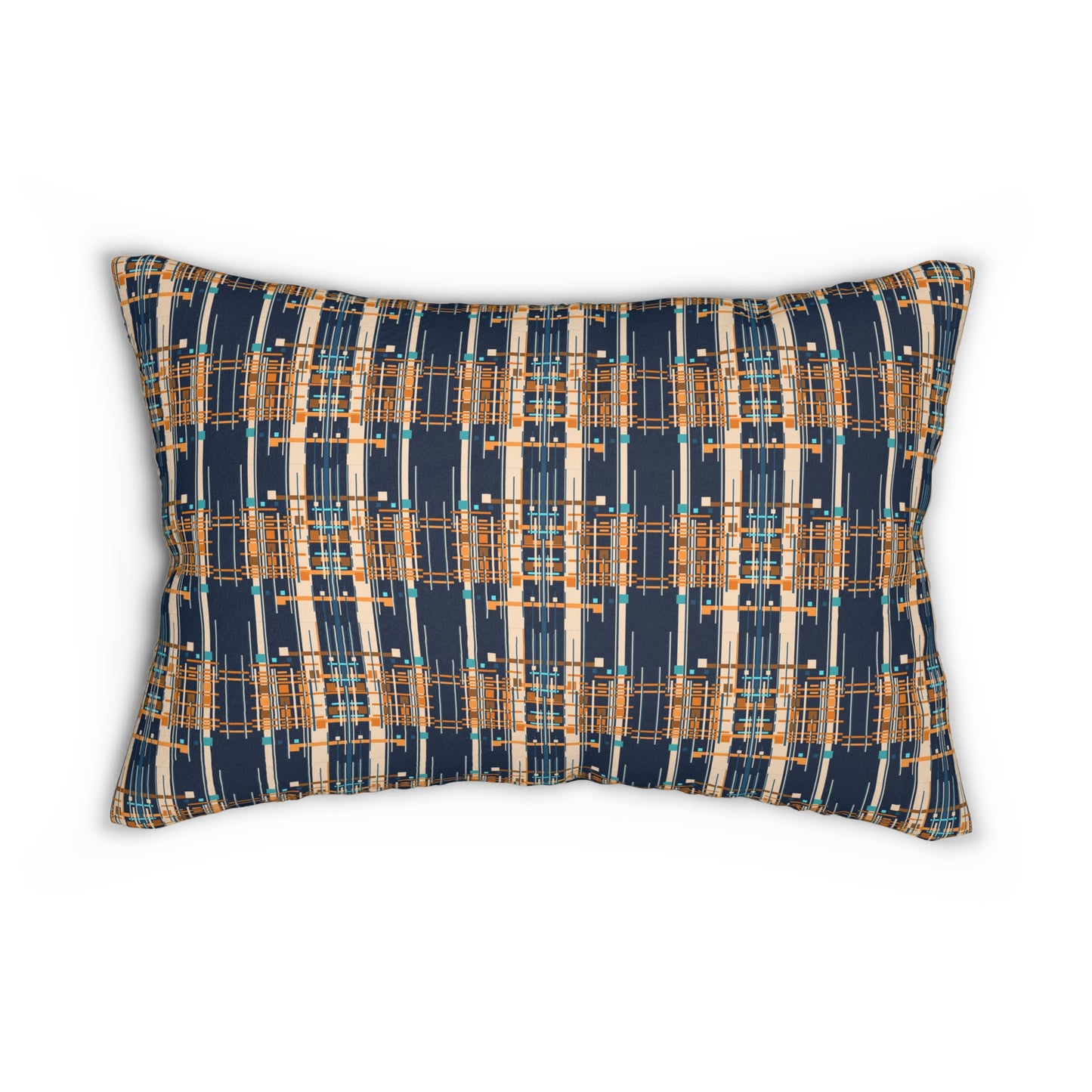 Midnight Blue Bamboo Spun Polyester Lumbar Pillow - 2 Sided Print