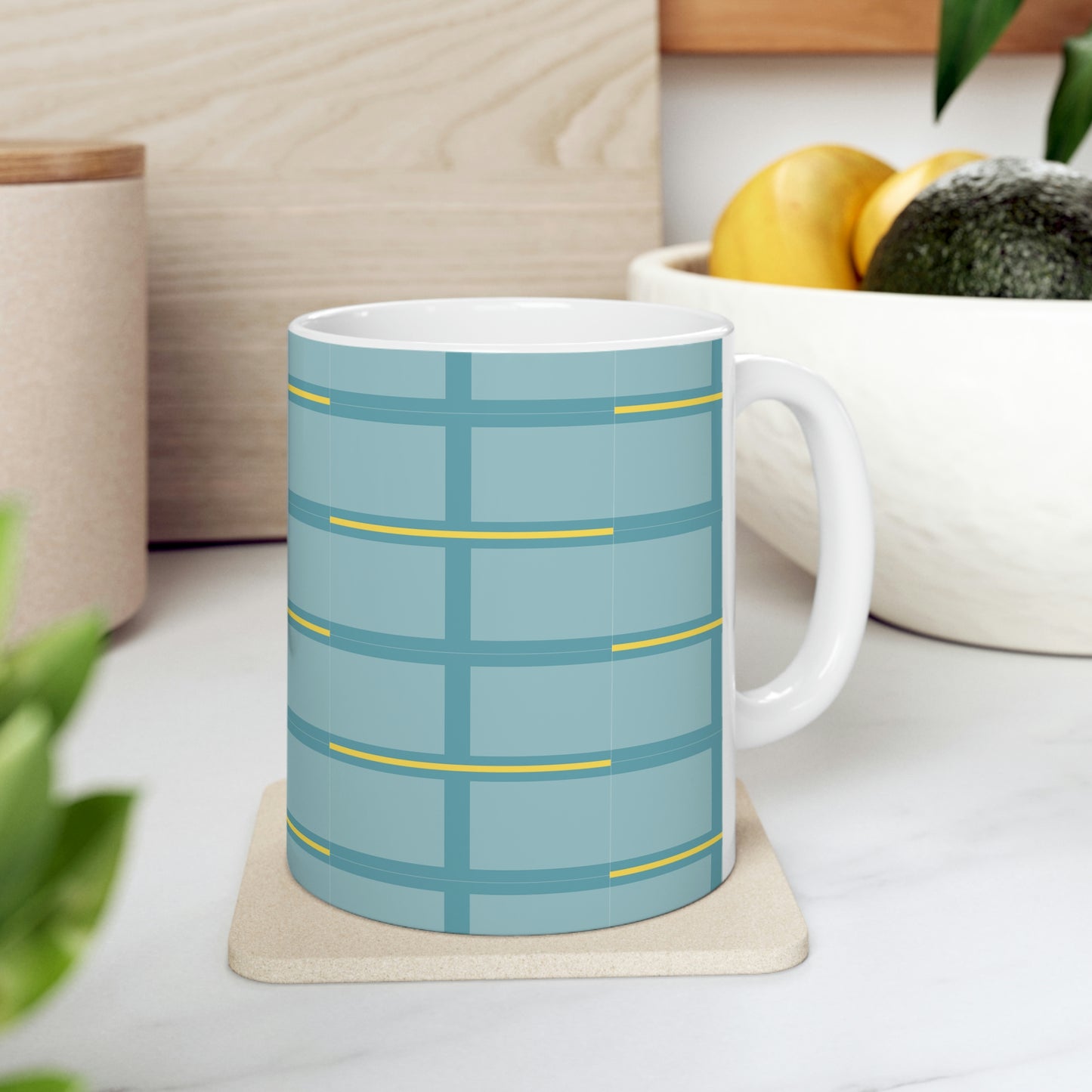 Quadrant Yellow Ceramic Mug 11oz