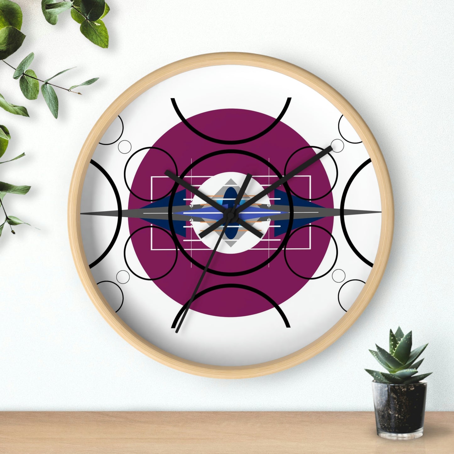 Deco Plum Oscilation Wall Clock