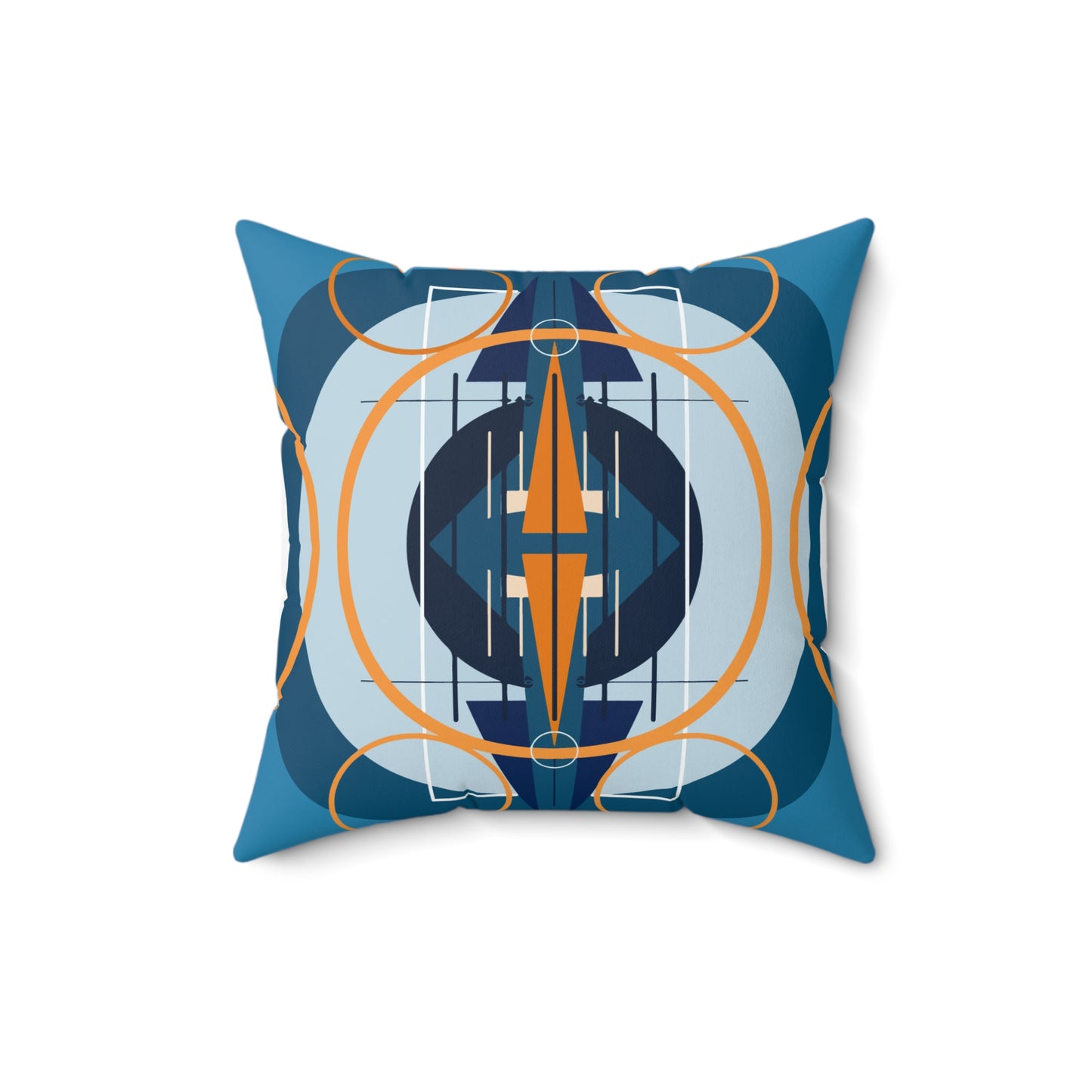 Deco Blue Oscillation Spun Polyester Square Pillow