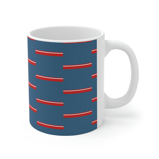 Red Line Horizon Sea Blue Ceramic Mug 11oz