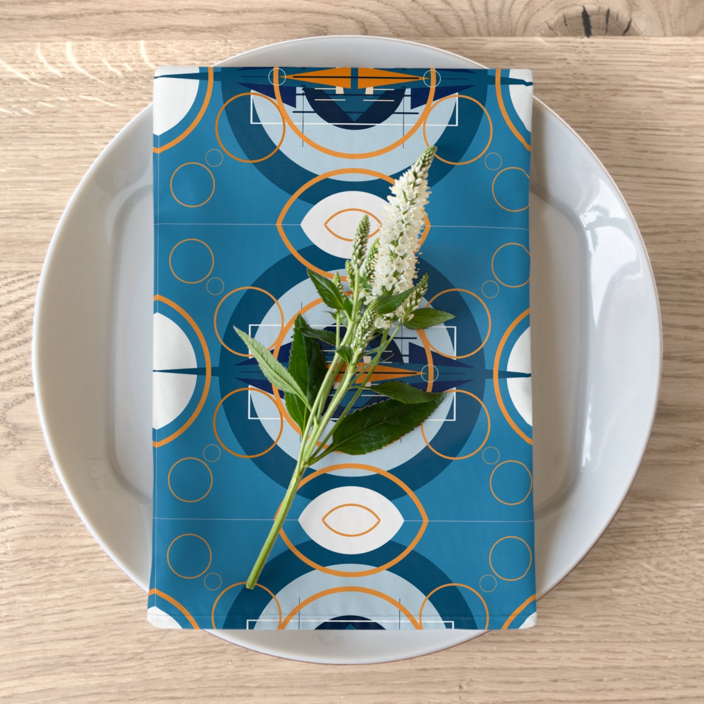 Napkins: Deco Blue Oscillation