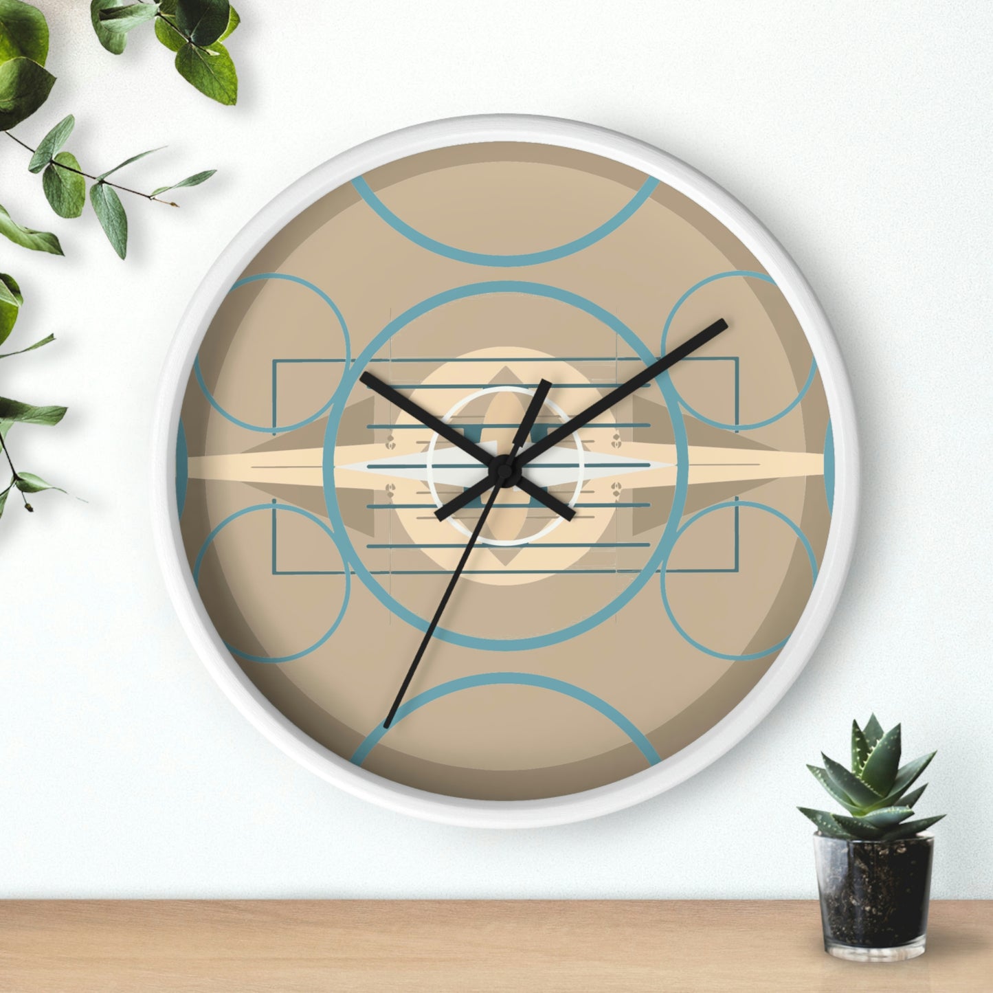 Deco Beige Graphic Wall Clock