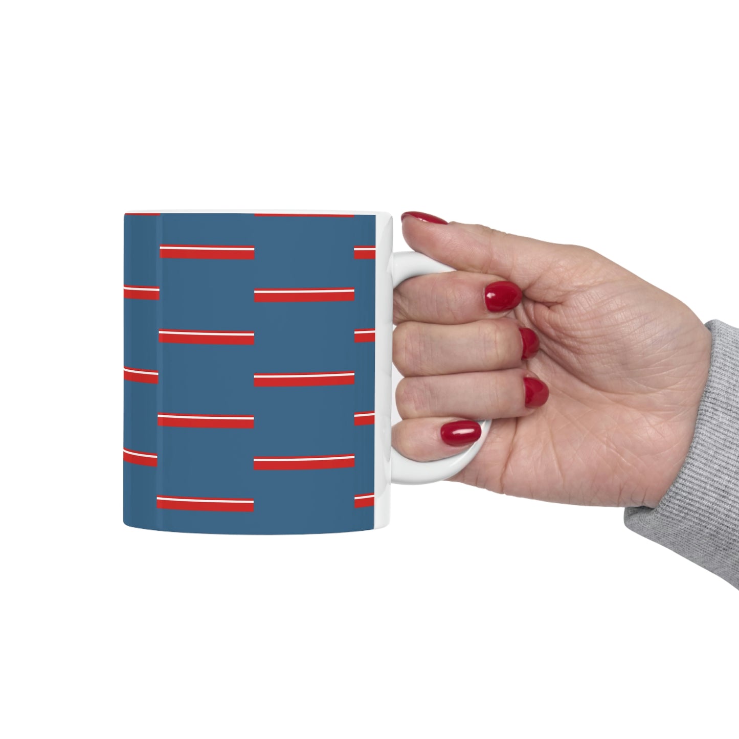 Red Line Horizon Sea Blue Ceramic Mug 11oz