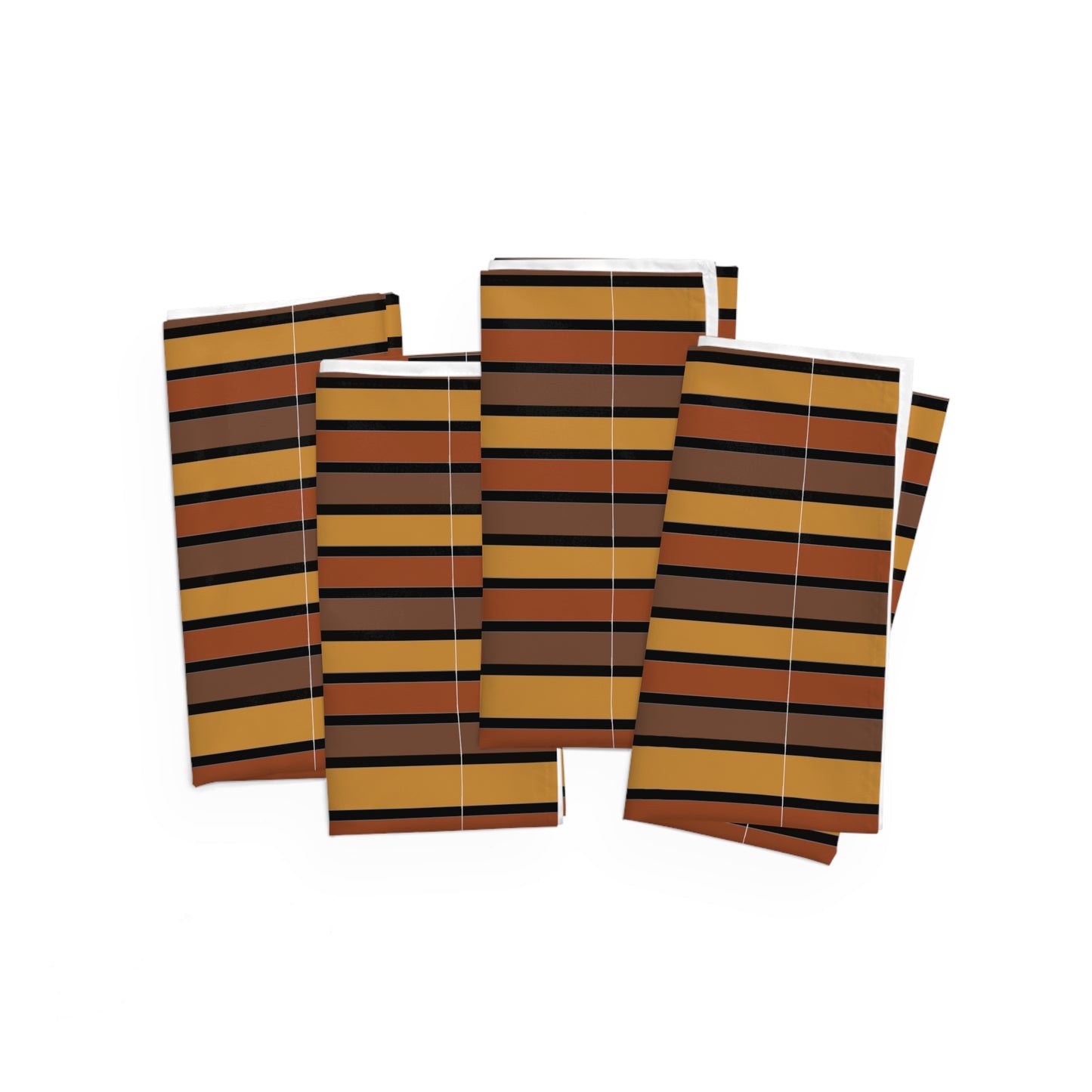 Funky 70's Style Striped Napkin: Shades of Mahogany