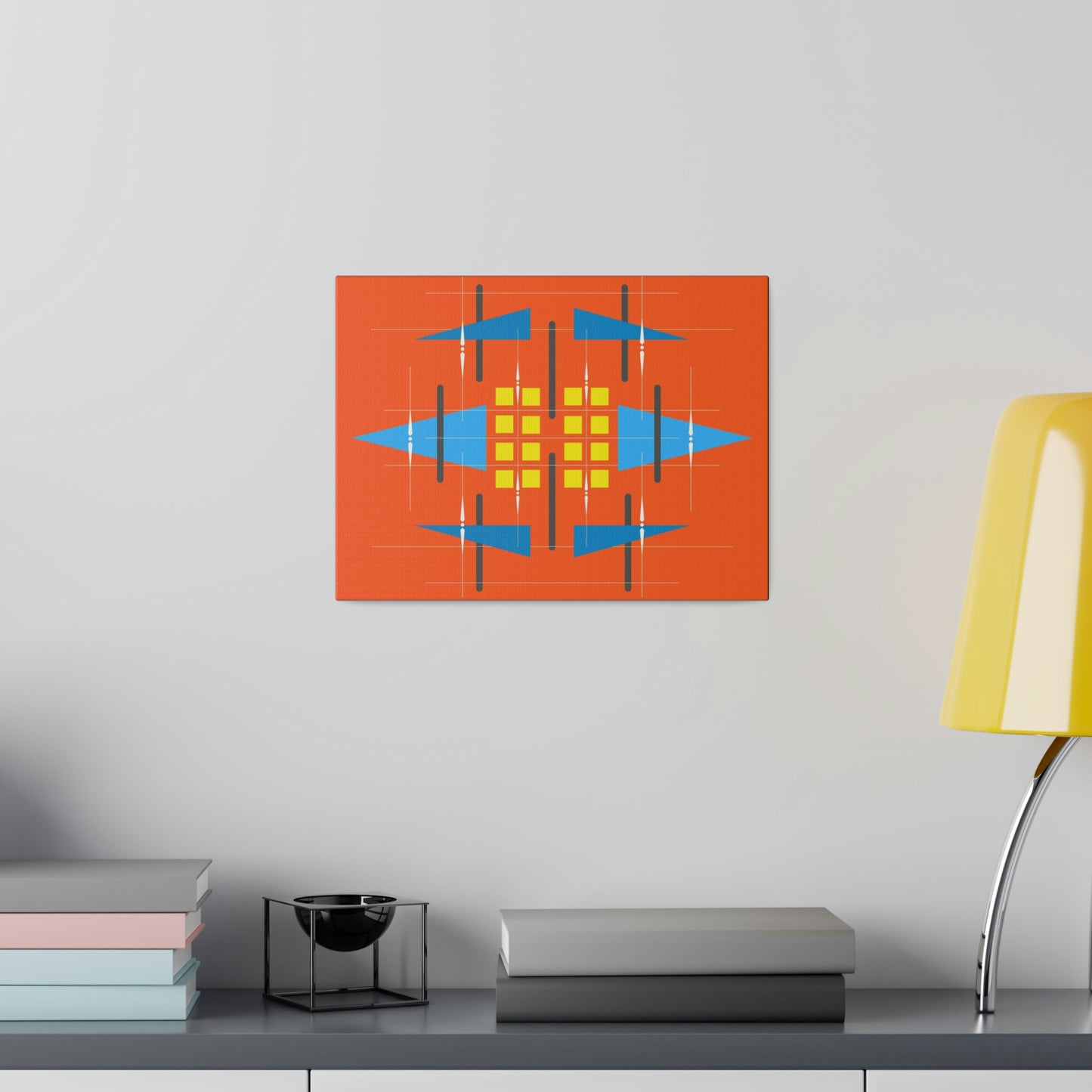 Orange - Universal Schematic 1: Geometric Abstract Deco Inspired Wall Art