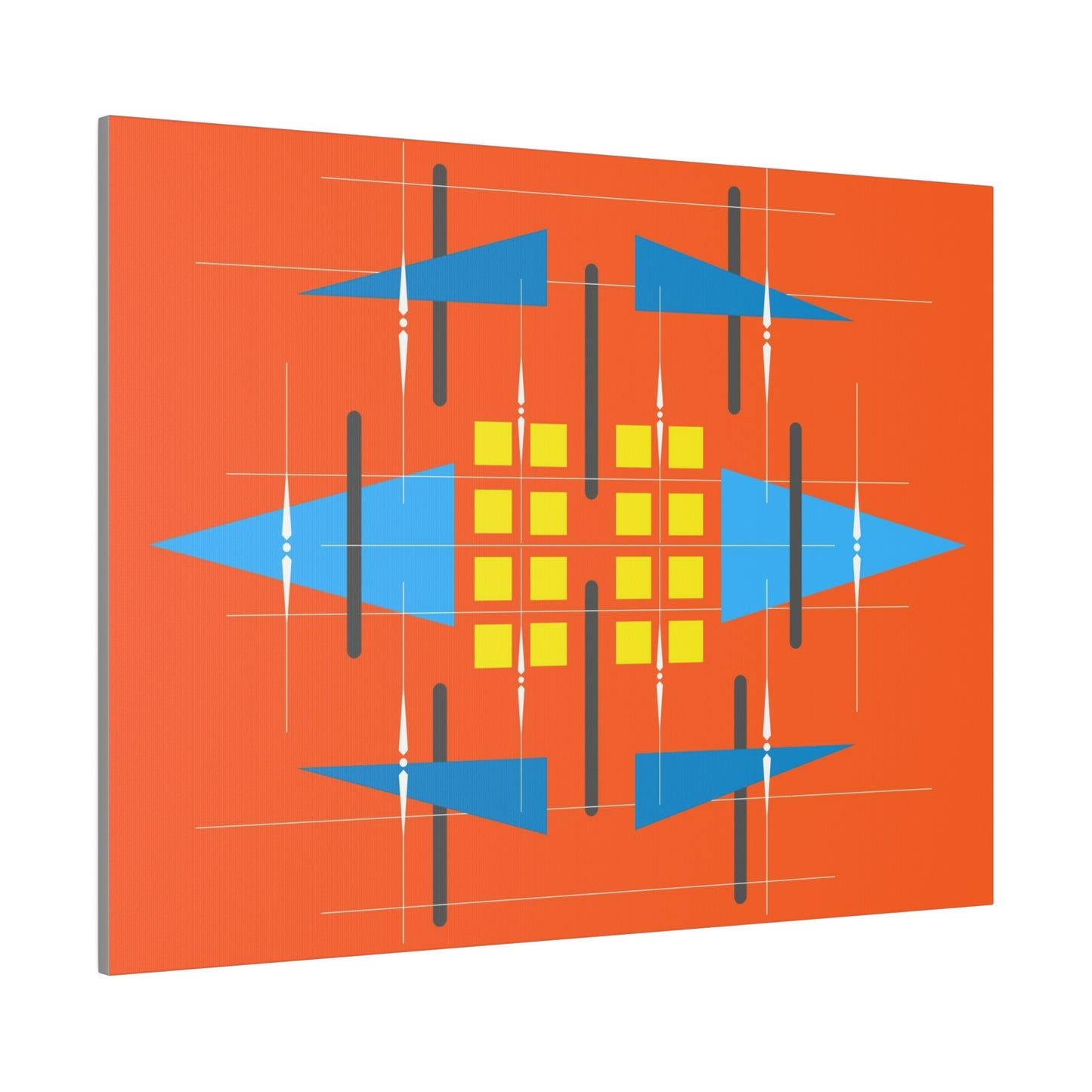 Orange - Universal Schematic 1: Geometric Abstract Deco Inspired Wall Art