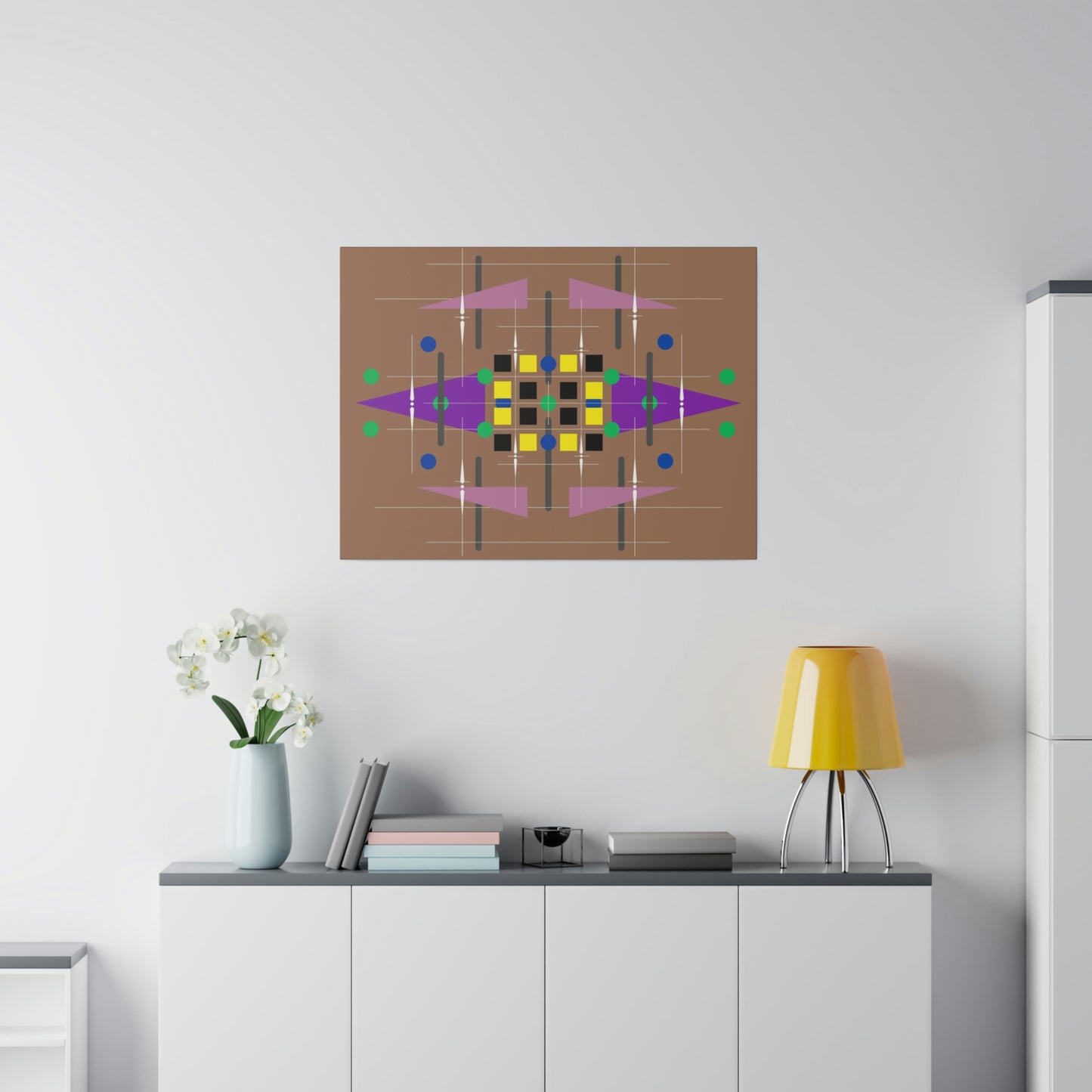 Aubergine - Universal Schematics 4: Geometric Abstract Deco Inspired Wall Art