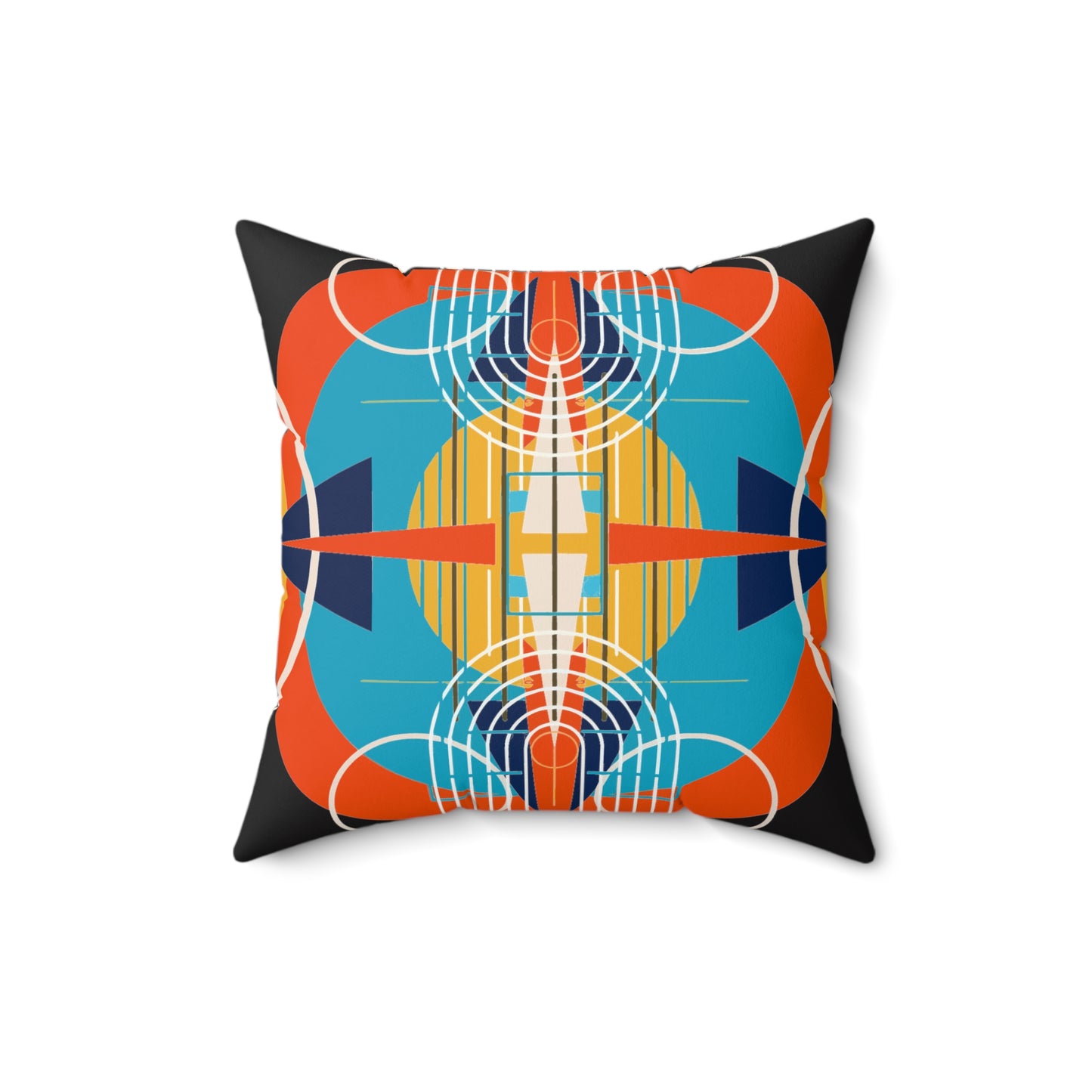 Deco Dark Oscillation Spun Polyester Square Pillow