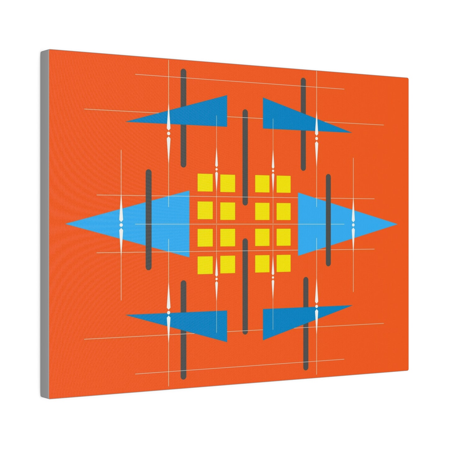 Orange - Universal Schematic 1: Geometric Abstract Deco Inspired Wall Art