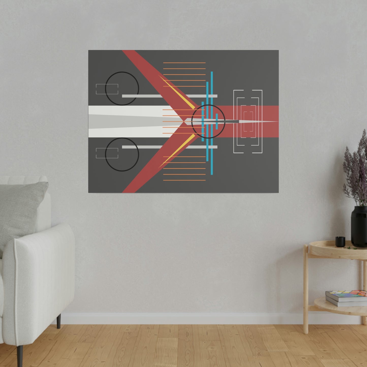 Steel Grey - The Take Off Series: Geometric Abstract Wall Art