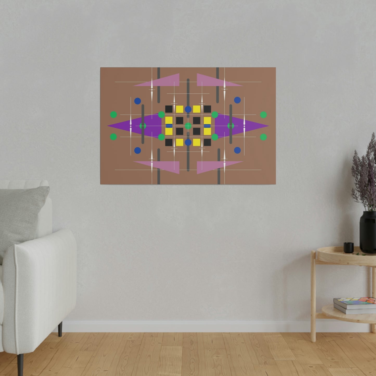 Aubergine - Universal Schematics 4: Geometric Abstract Deco Inspired Wall Art