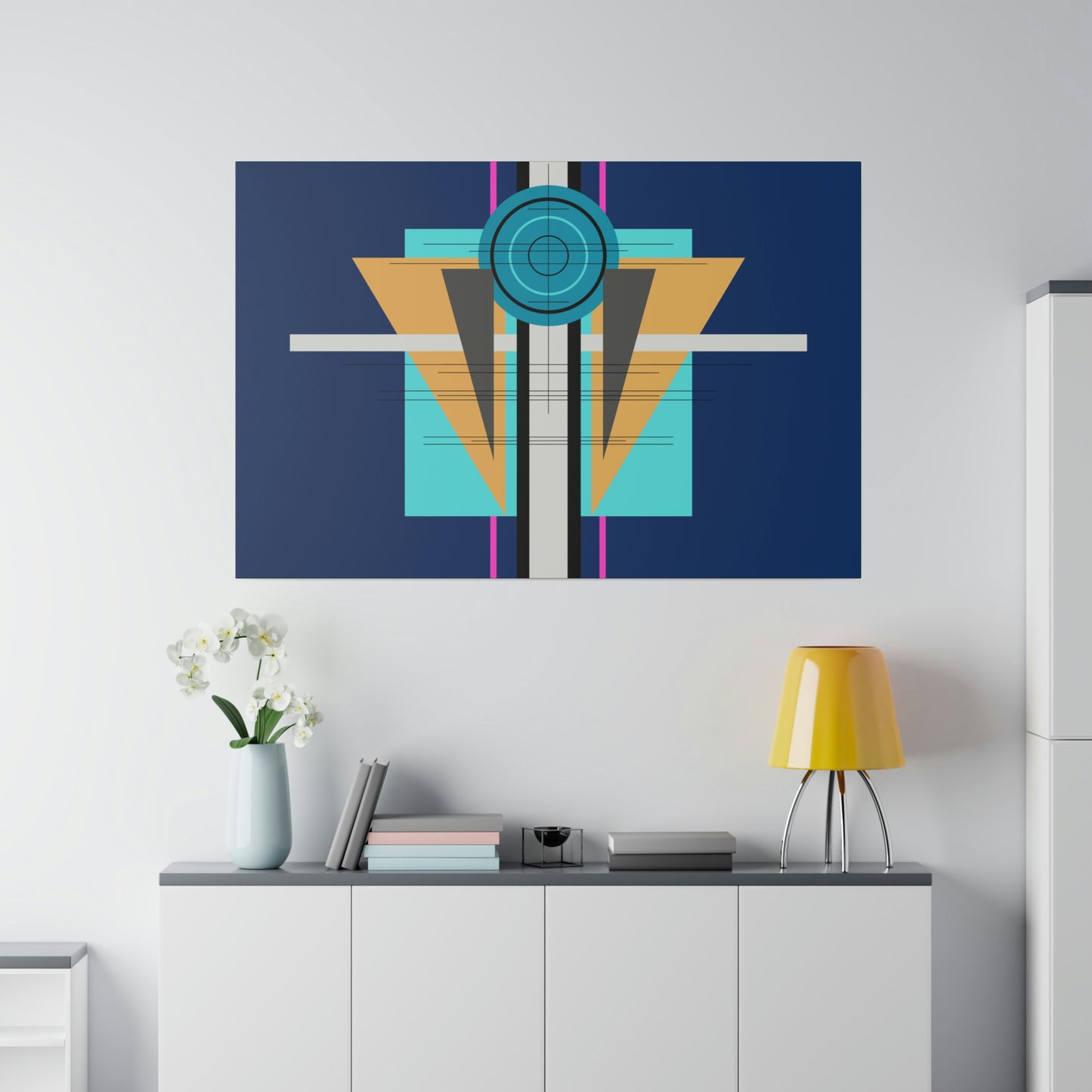 Deco One - Temple: Geometric Abstract Deco Inspired Wall Art