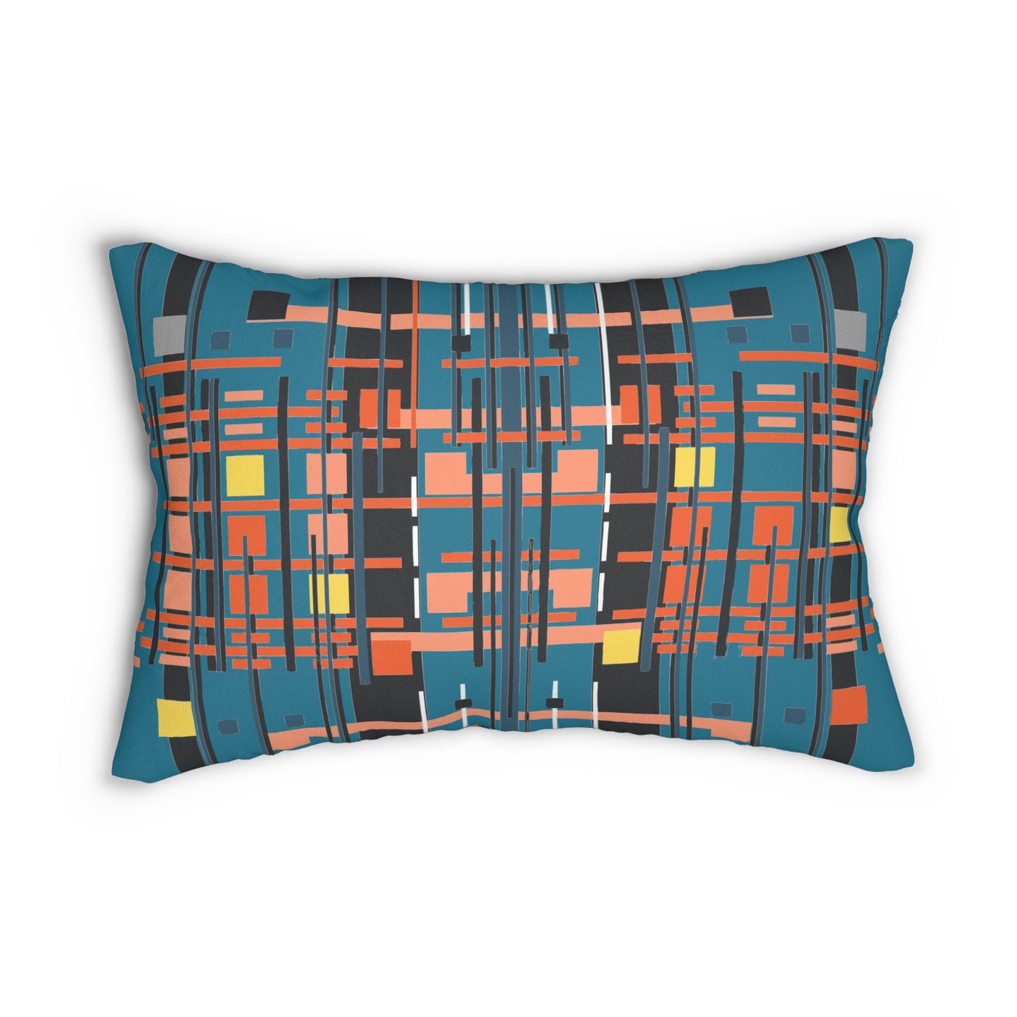 Solar Complex 7A - Medium Electric Blue Bamboo Spun Polyester Lumbar Pillow - 2 Sided Print