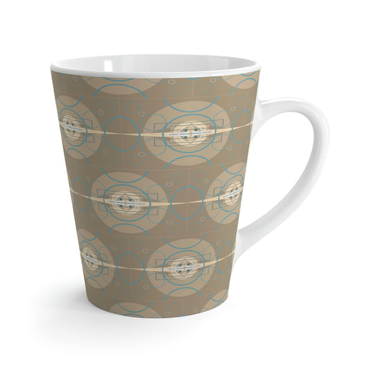 Deco Beige Oscillation Graphic Latte Ceramic Mug