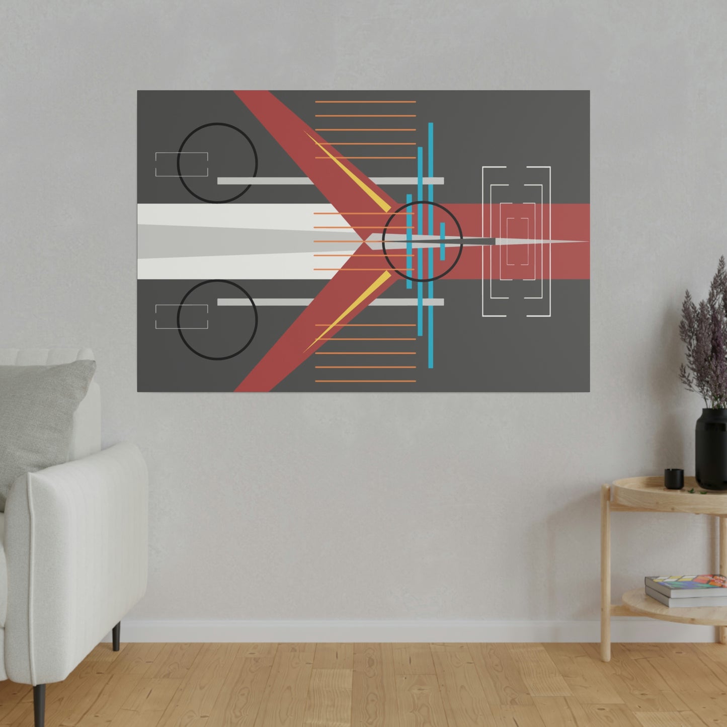 Steel Grey - The Take Off Series: Geometric Abstract Wall Art