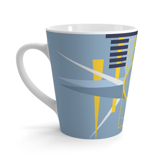 Deco Aviation Grey Oscillation Graphic Latte Ceramic Mug