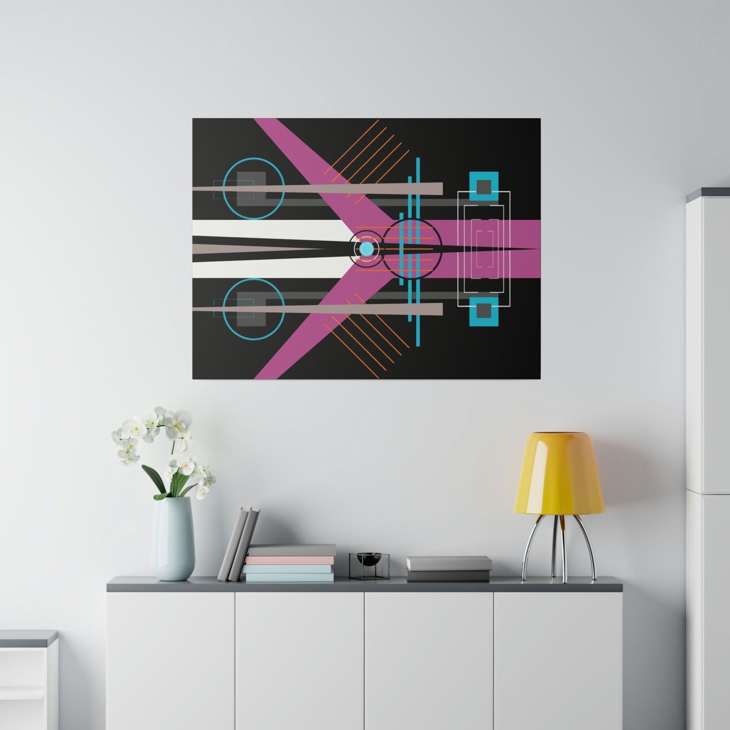 Neon Black - The Take Off Series: Geometric Abstract Wall Art