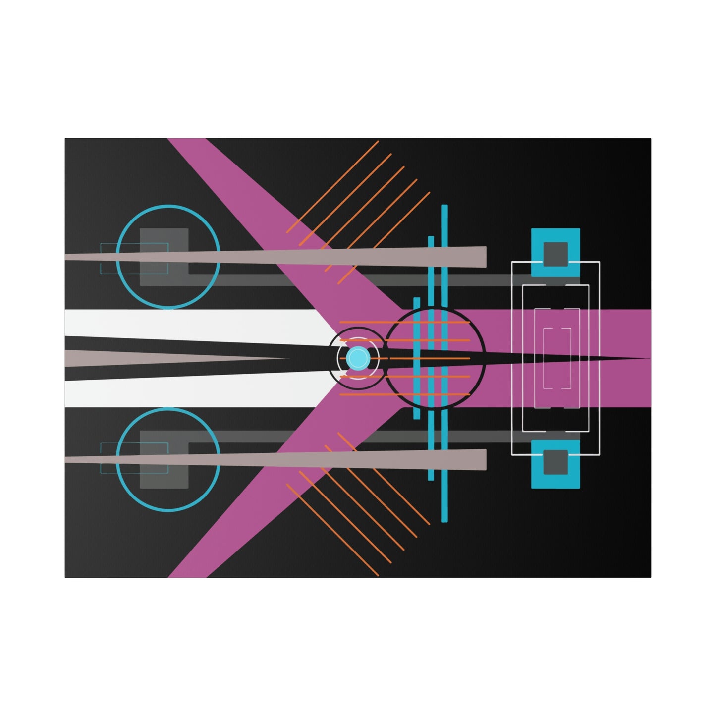 Neon Black - The Take Off Series: Geometric Abstract Wall Art