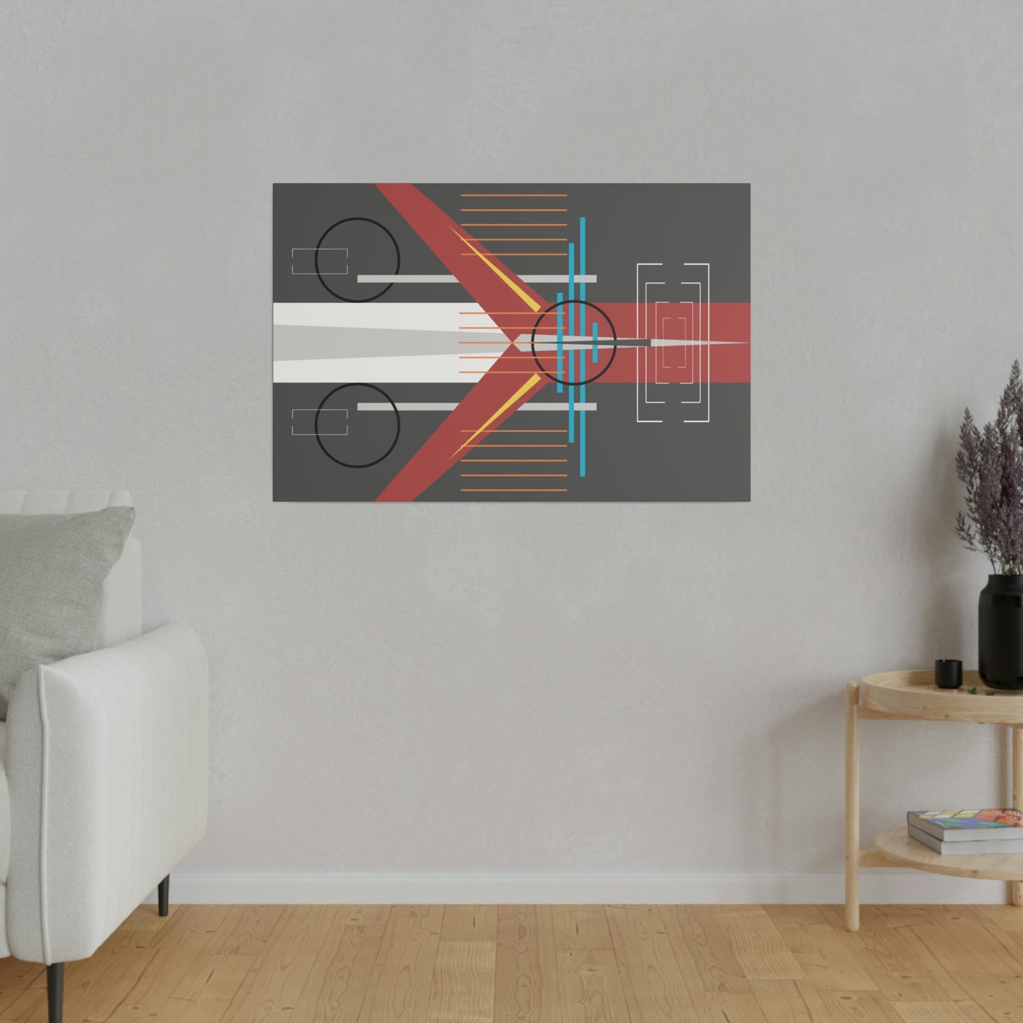 Steel Grey - The Take Off Series: Geometric Abstract Wall Art