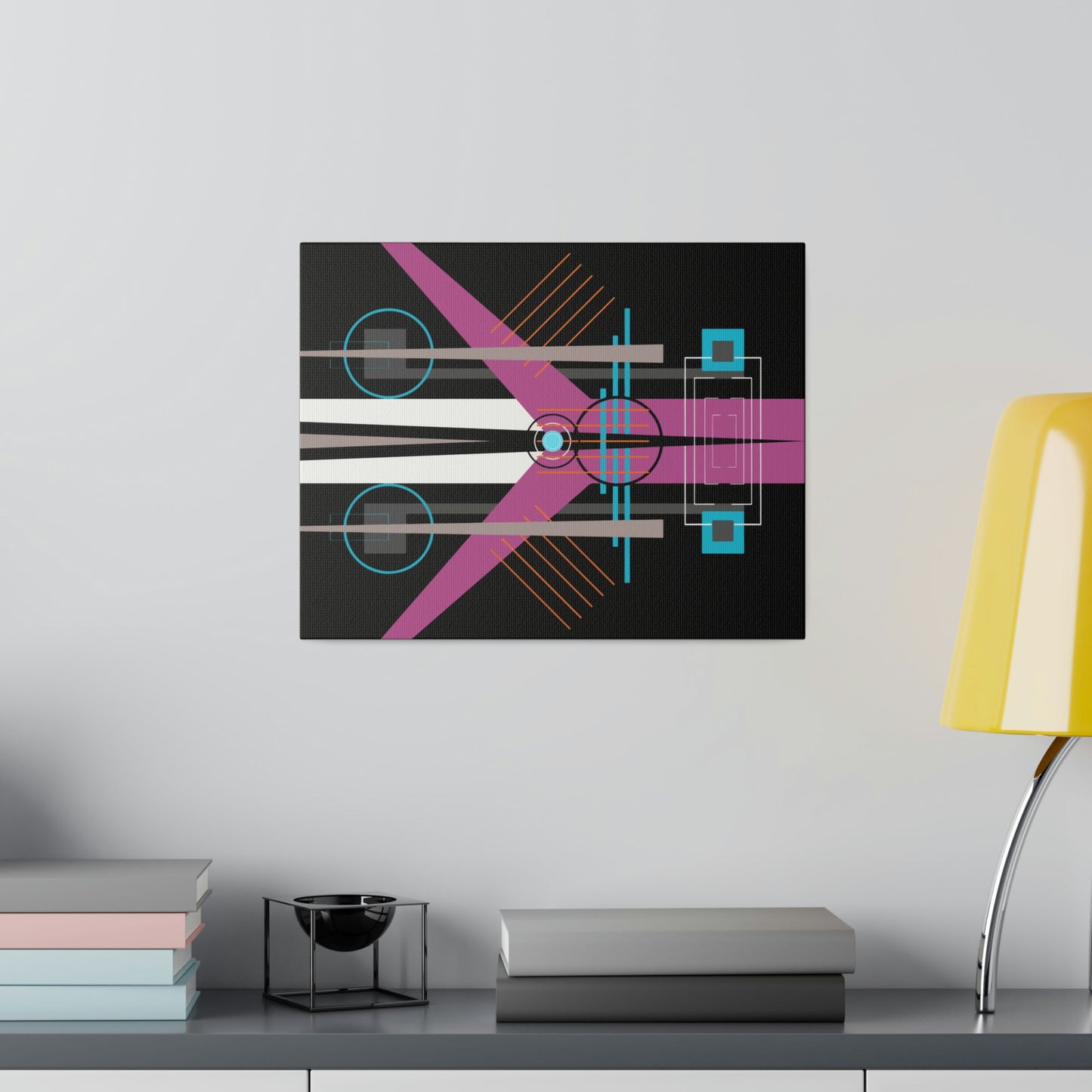 Neon Black - The Take Off Series: Geometric Abstract Wall Art