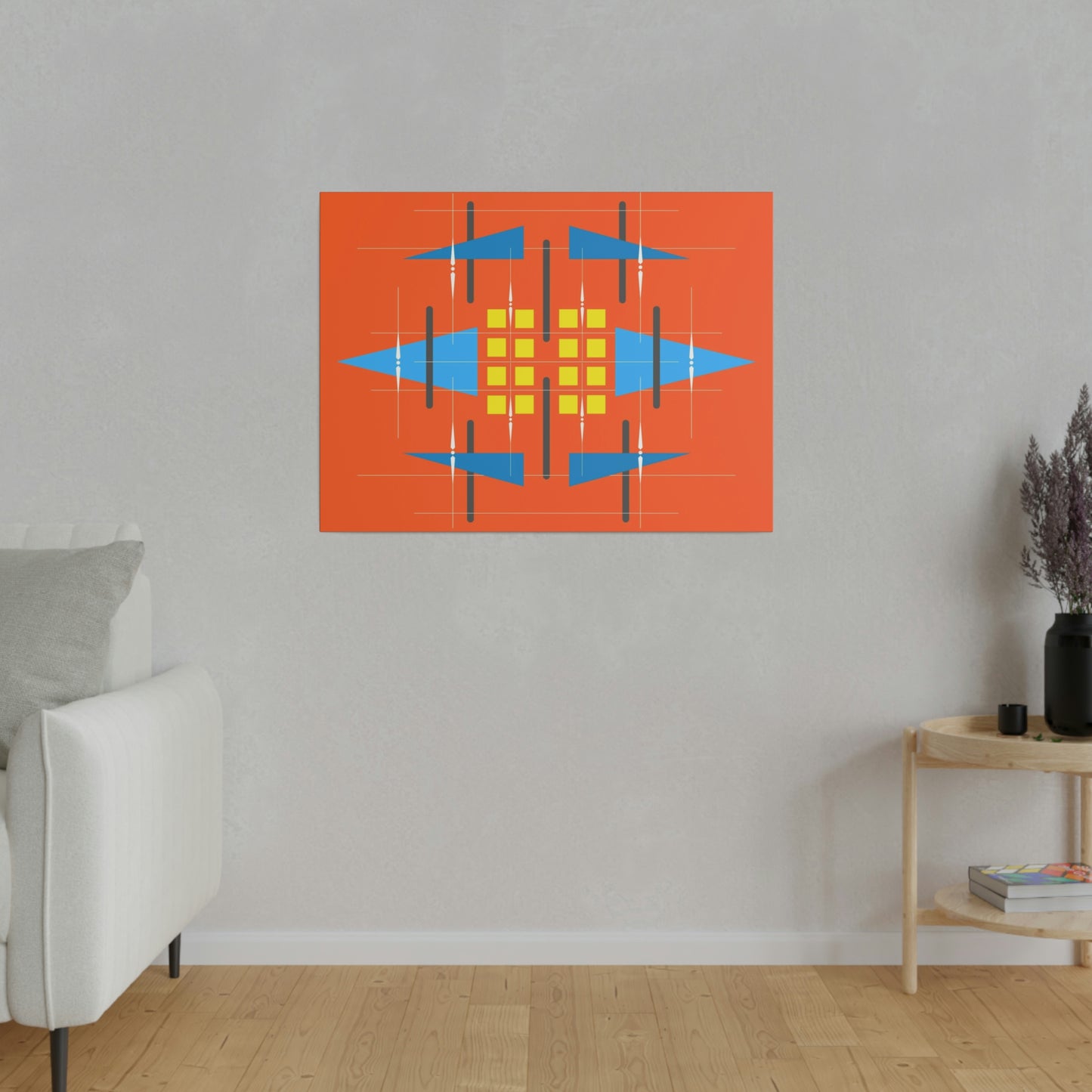 Orange - Universal Schematic 1: Geometric Abstract Deco Inspired Wall Art