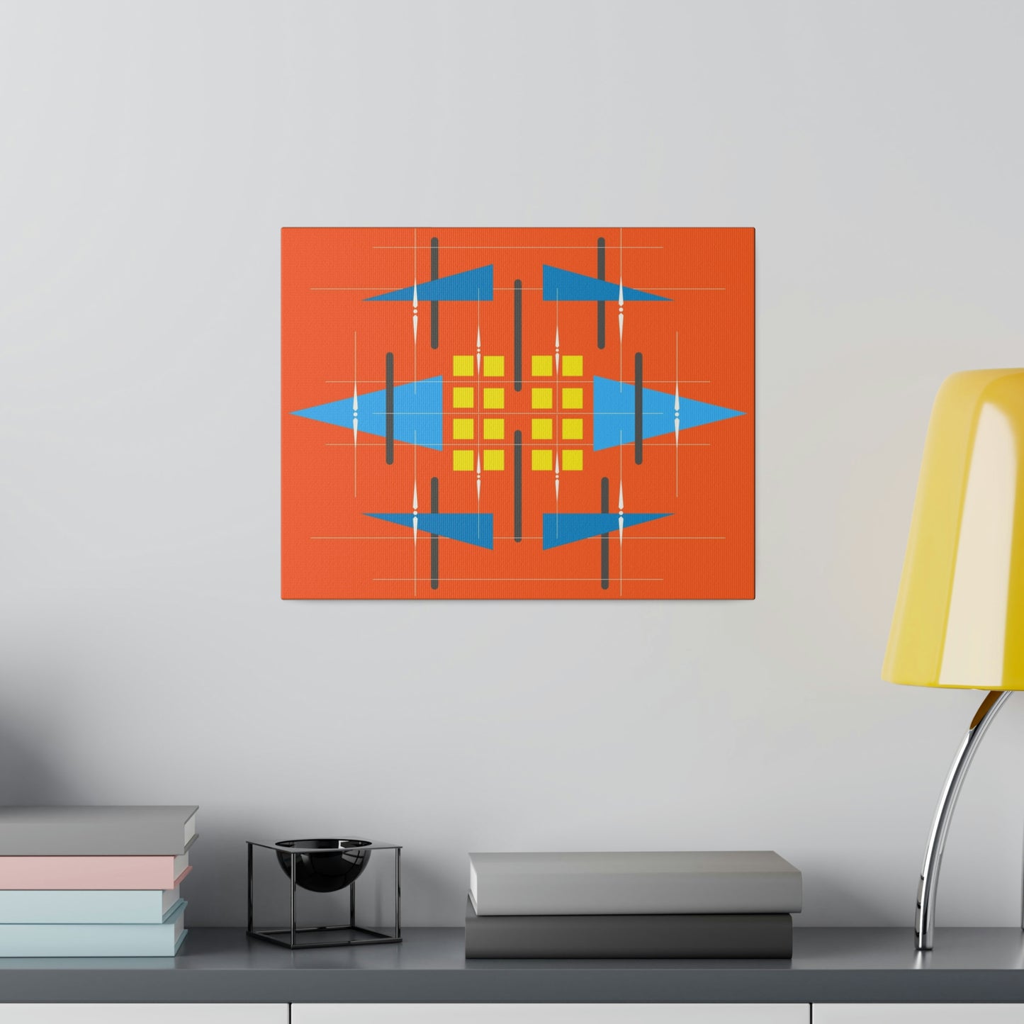 Orange - Universal Schematic 1: Geometric Abstract Deco Inspired Wall Art