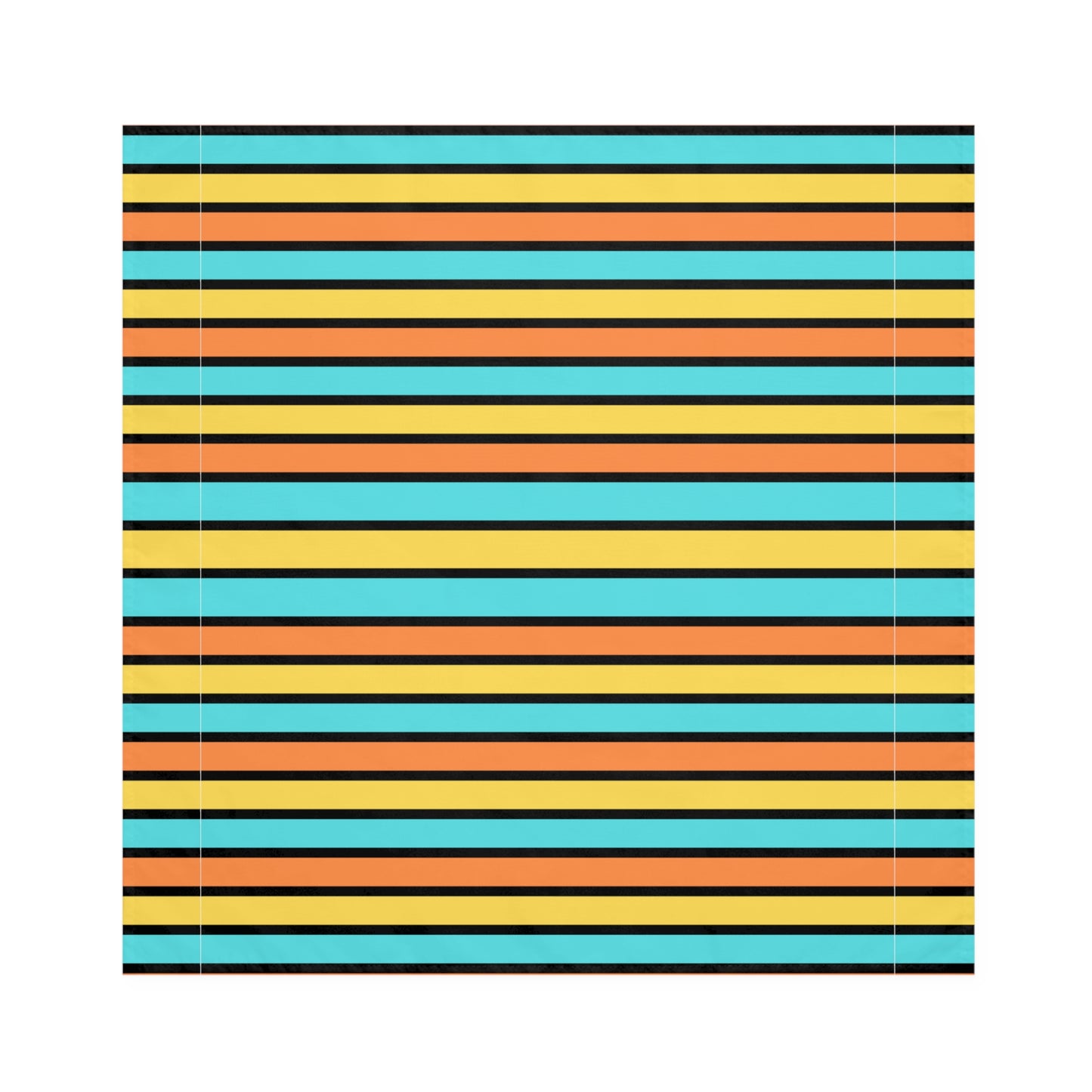 Funky 70's Style Striped Napkin: Goldenrod/Teal/Orange