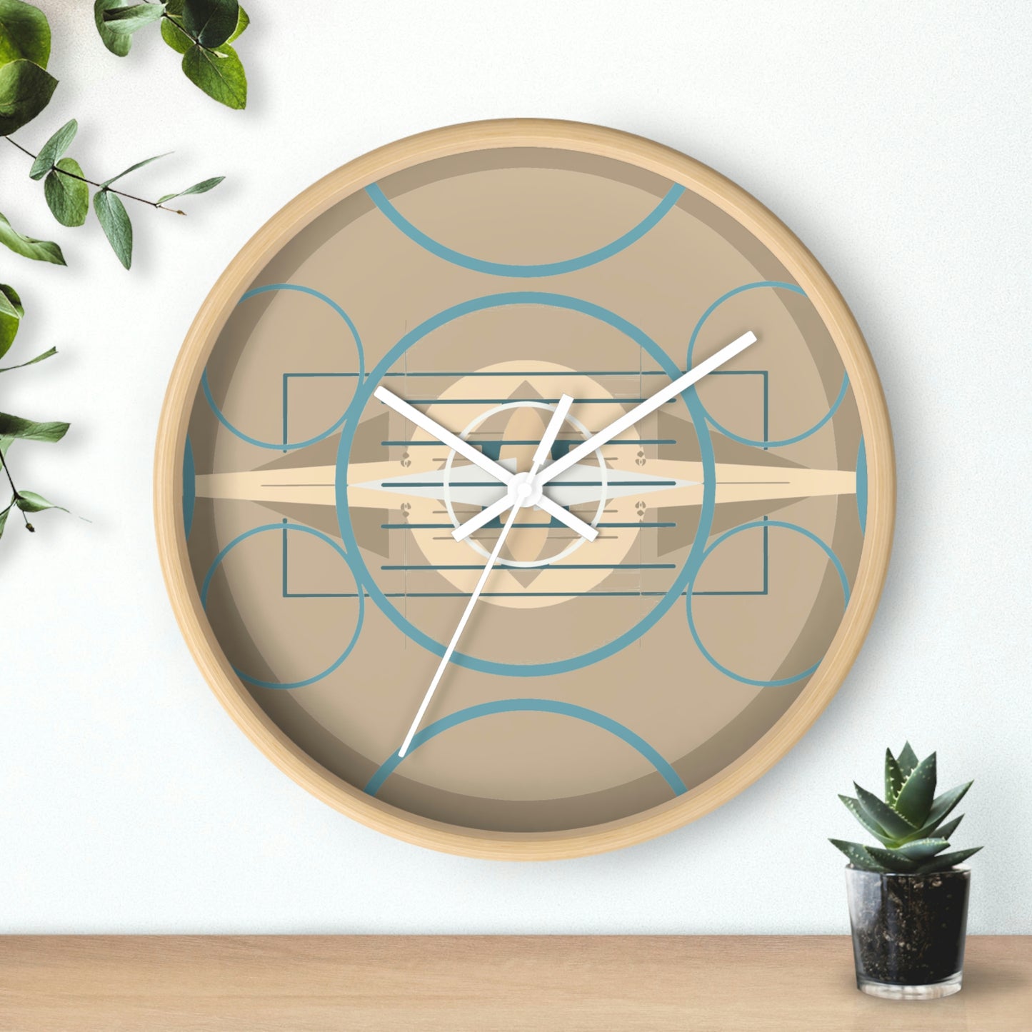 Deco Beige Graphic Wall Clock