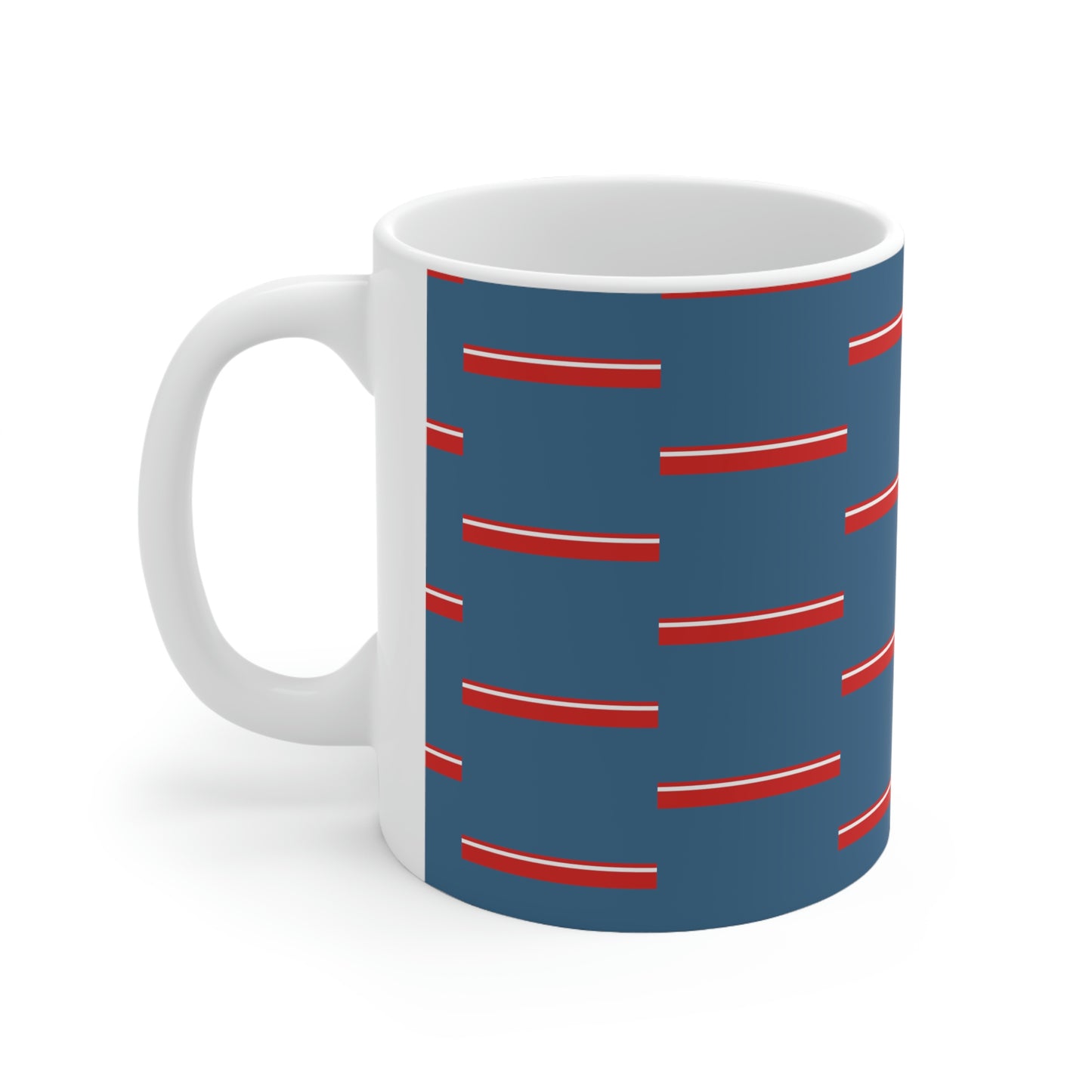 Red Line Horizon Sea Blue Ceramic Mug 11oz