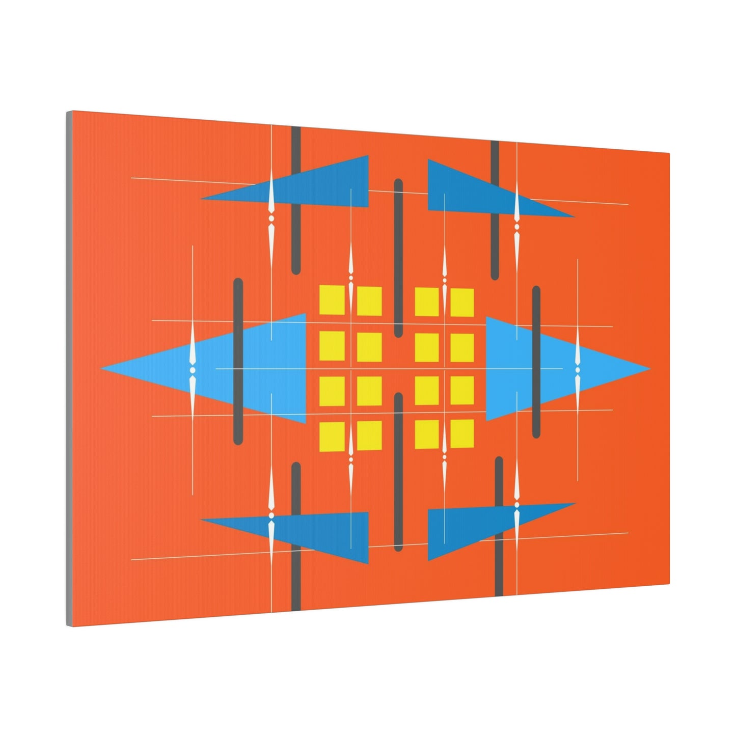 Orange - Universal Schematic 1: Geometric Abstract Deco Inspired Wall Art