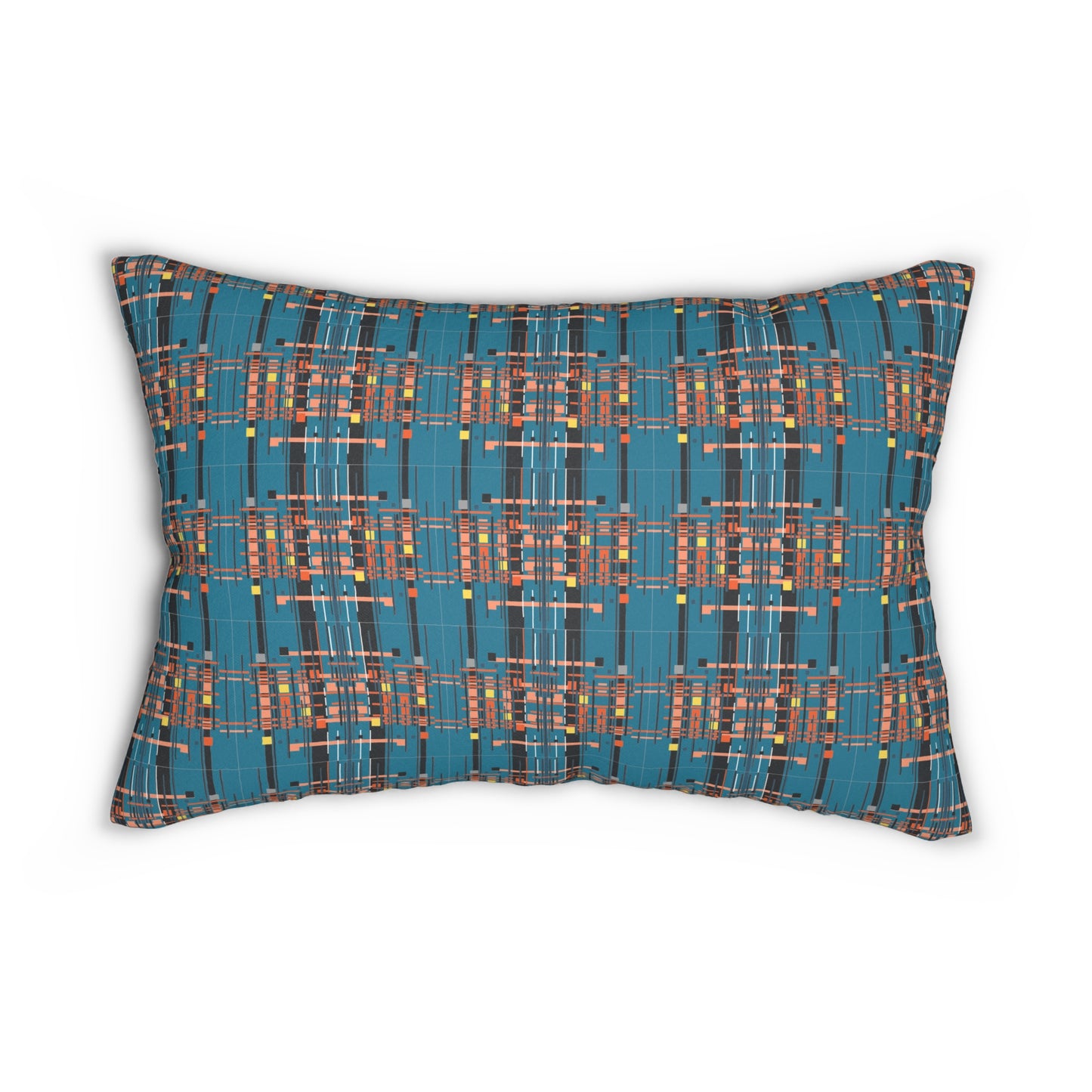 Solar Complex 7A - Medium Electric Blue Bamboo Spun Polyester Lumbar Pillow - 2 Sided Print