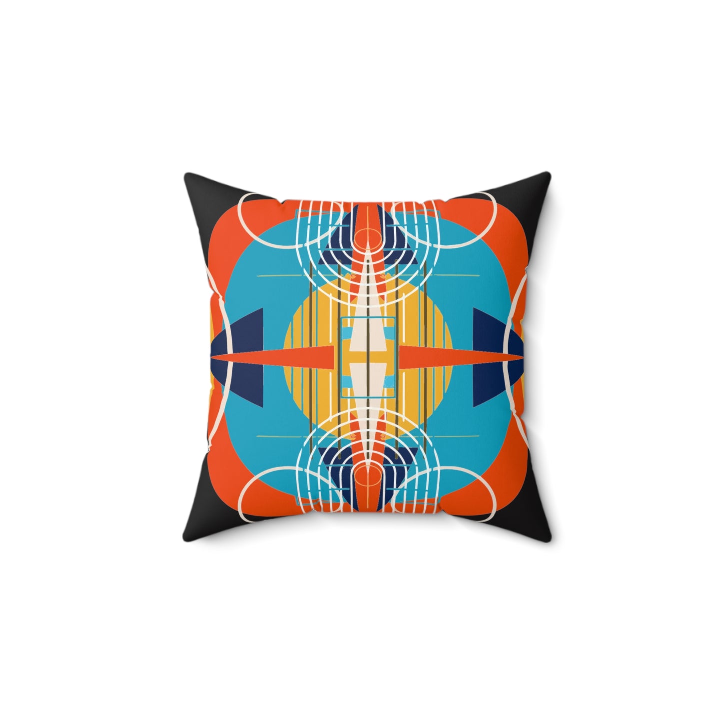 Deco Dark Oscillation Spun Polyester Square Pillow